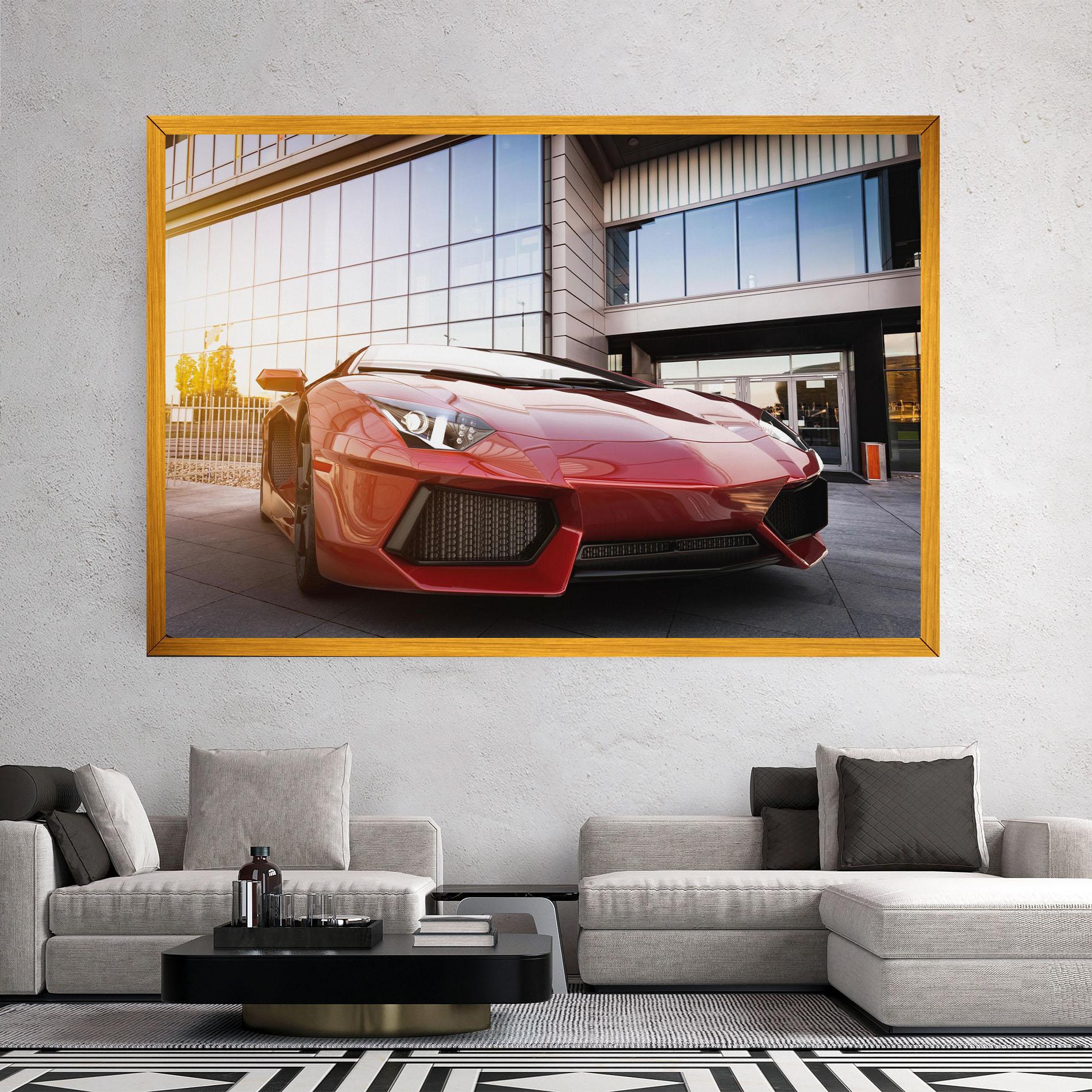 Tablou Canvas Red Lambo Outside mockup 2