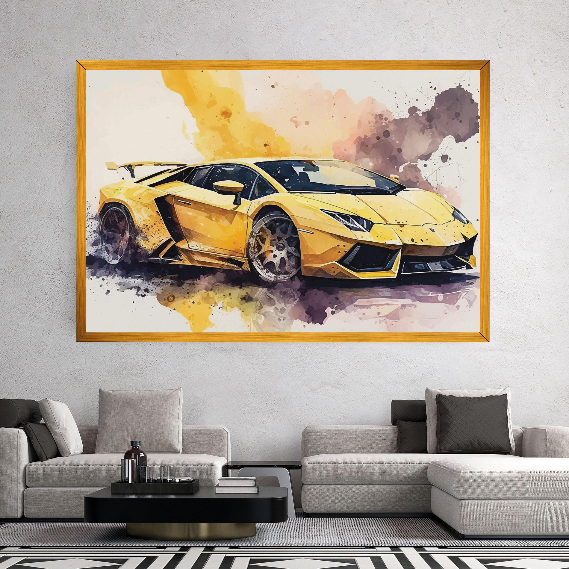 Tablou Canvas Watercolor Sport Car mockup 2
