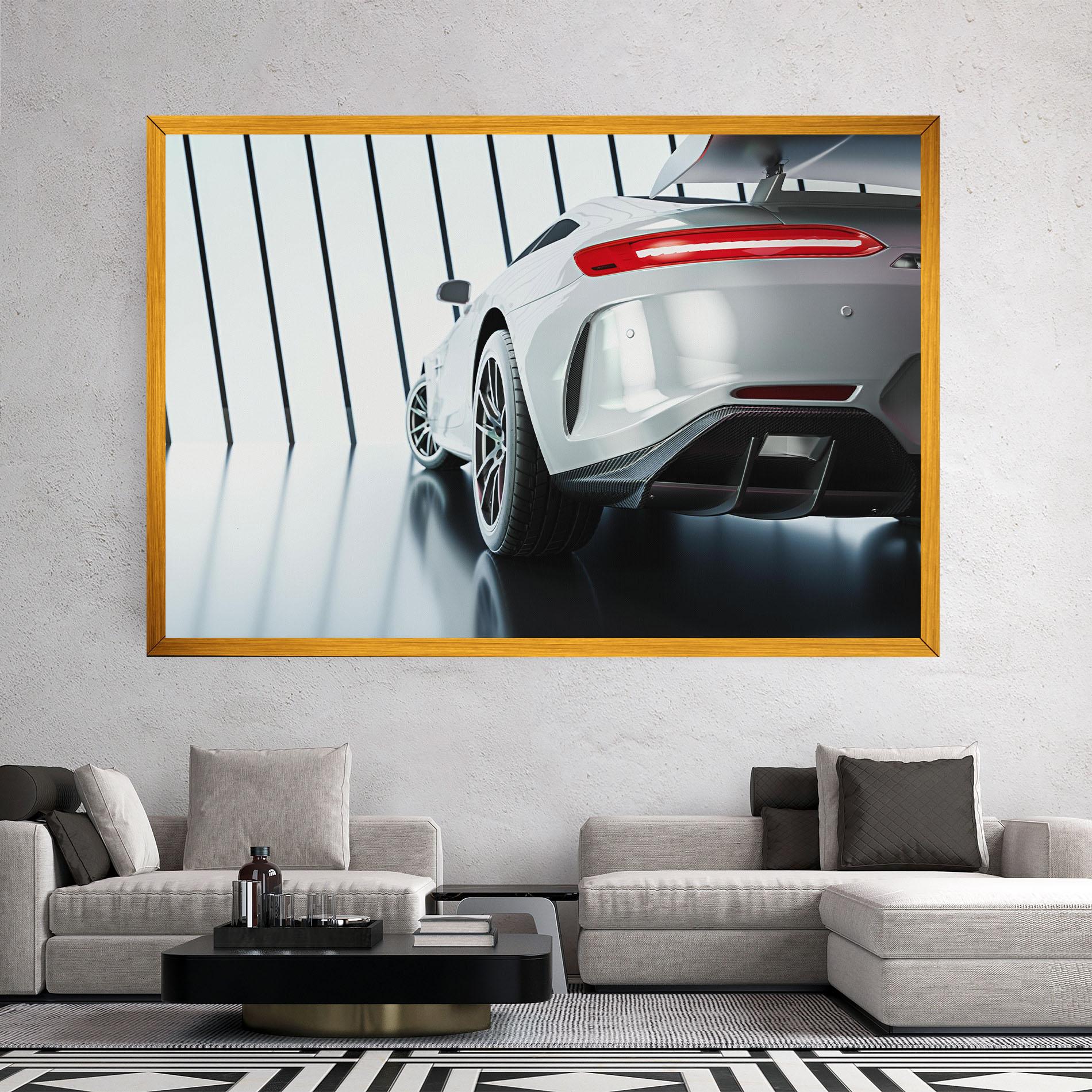 Tablou Canvas White Mercedes Amg mockup 2