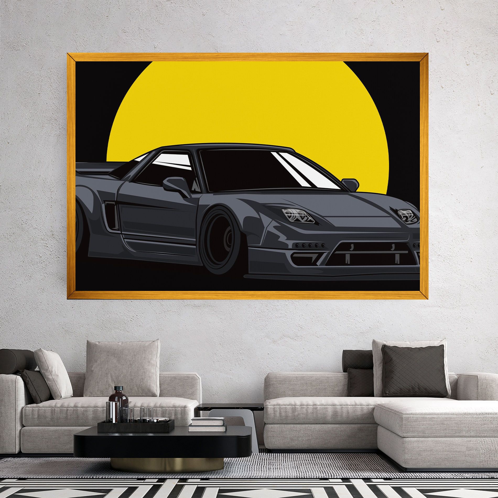 Yellow Sun Car mockup 2
