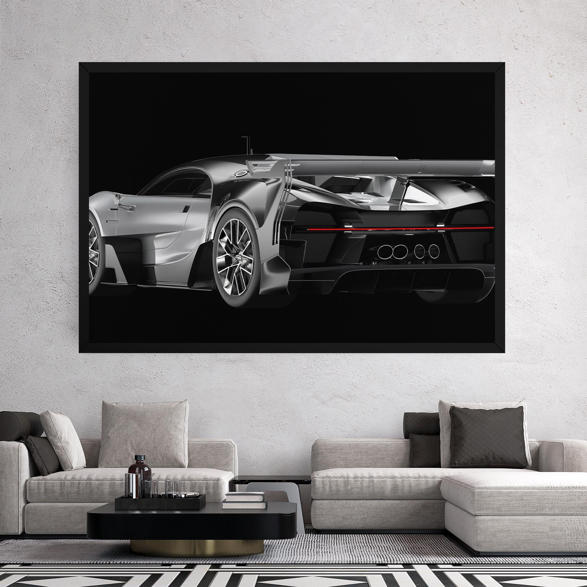 Tablou Canvas Black Rear Hypercar mockup 2