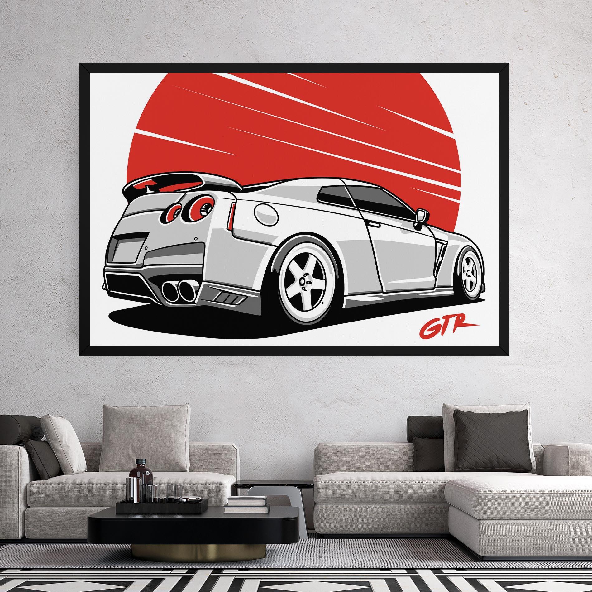 Tablou Canvas Grey Gtr Car mockup 2