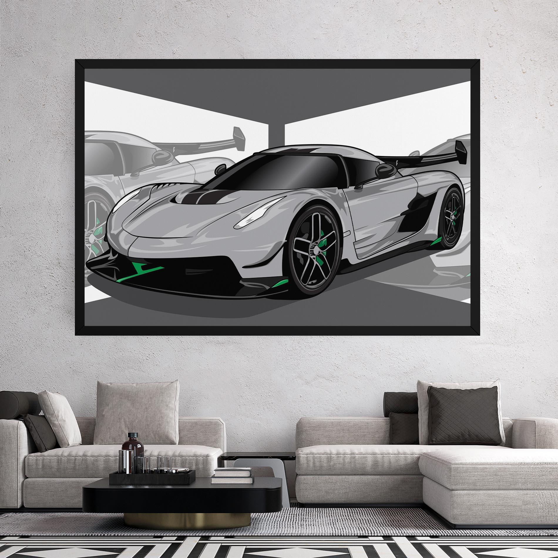 Tablou Canvas Grey Sport Car mockup 2
