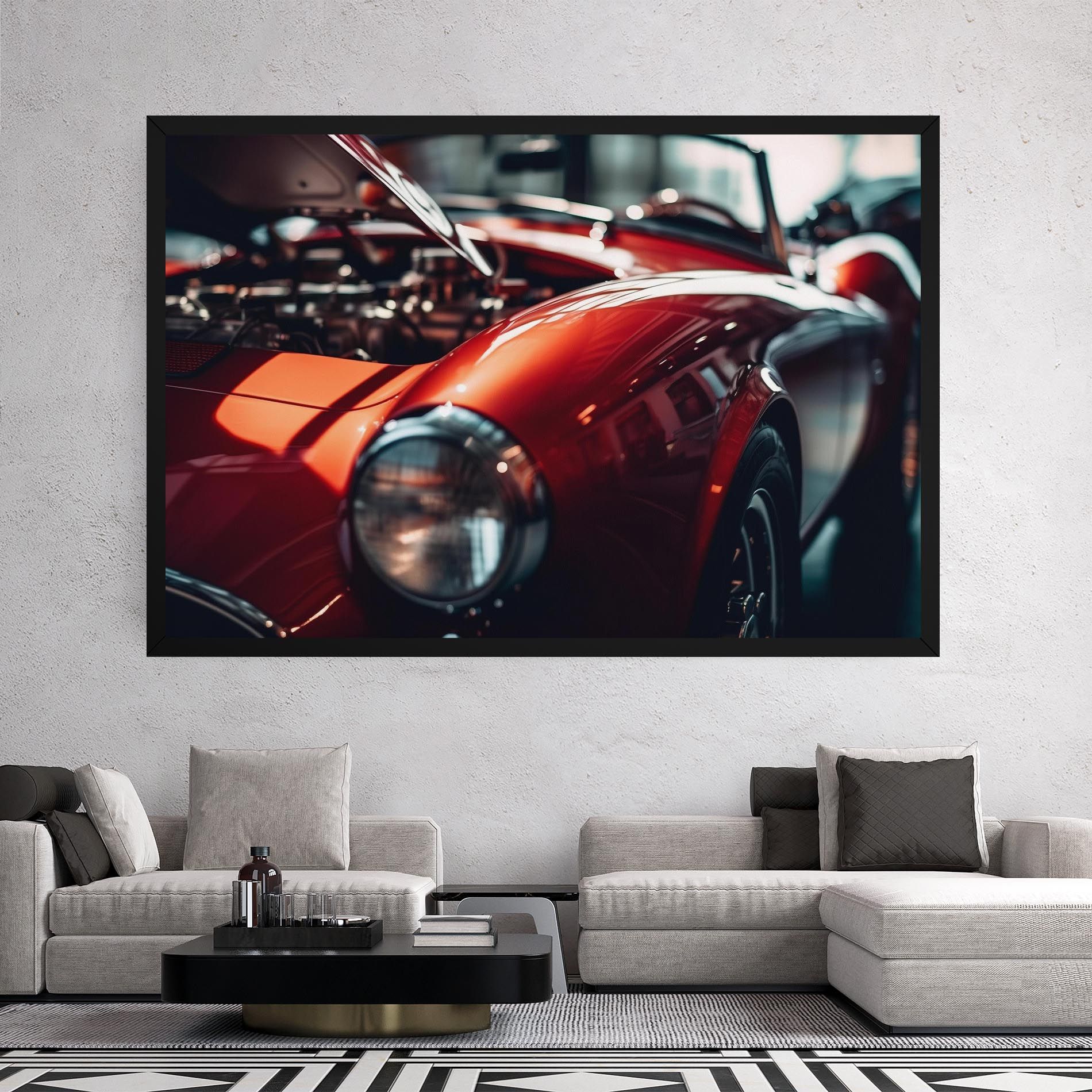 Old Vintage Red Car mockup 2