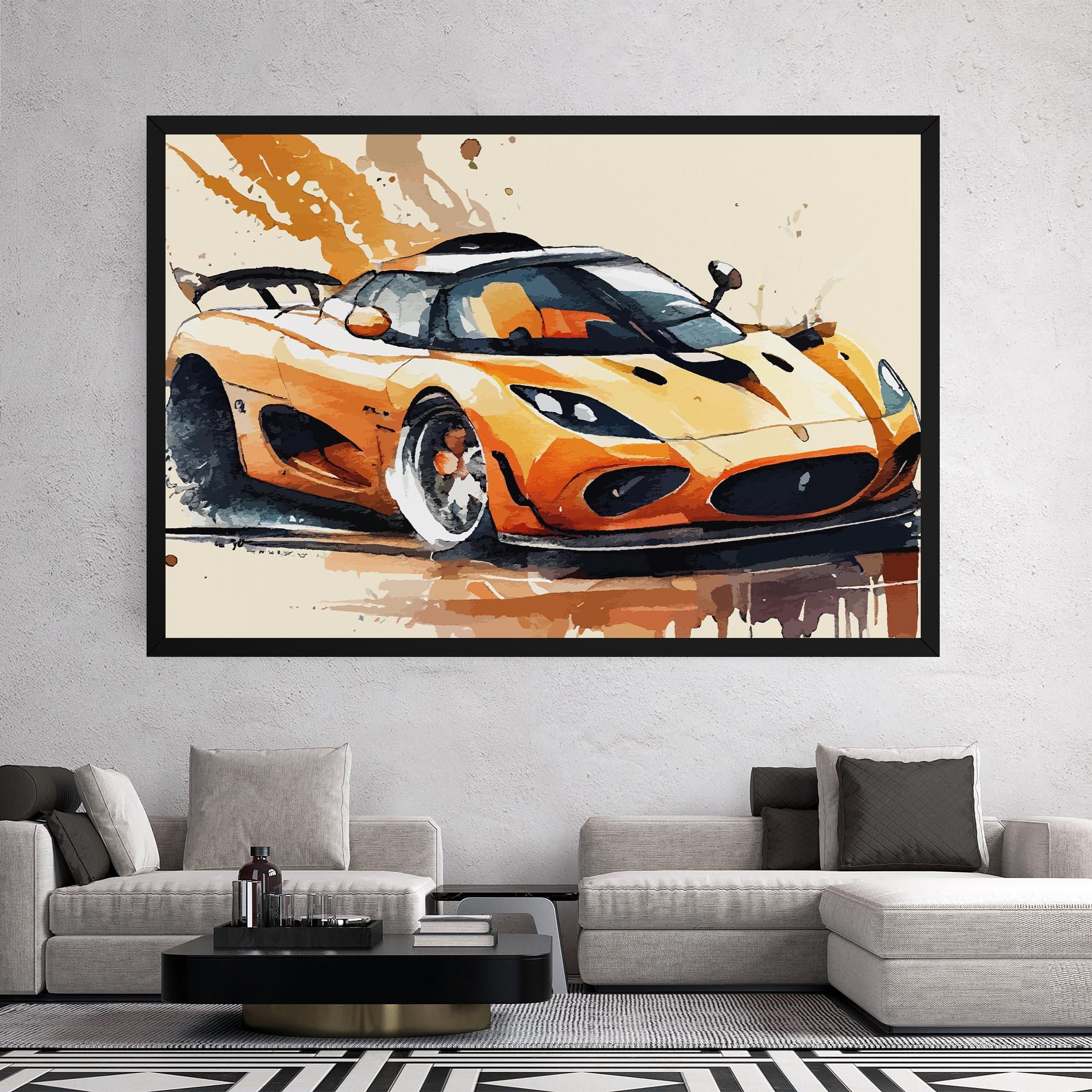 Tablou Canvas Orange Paint Car mockup 2