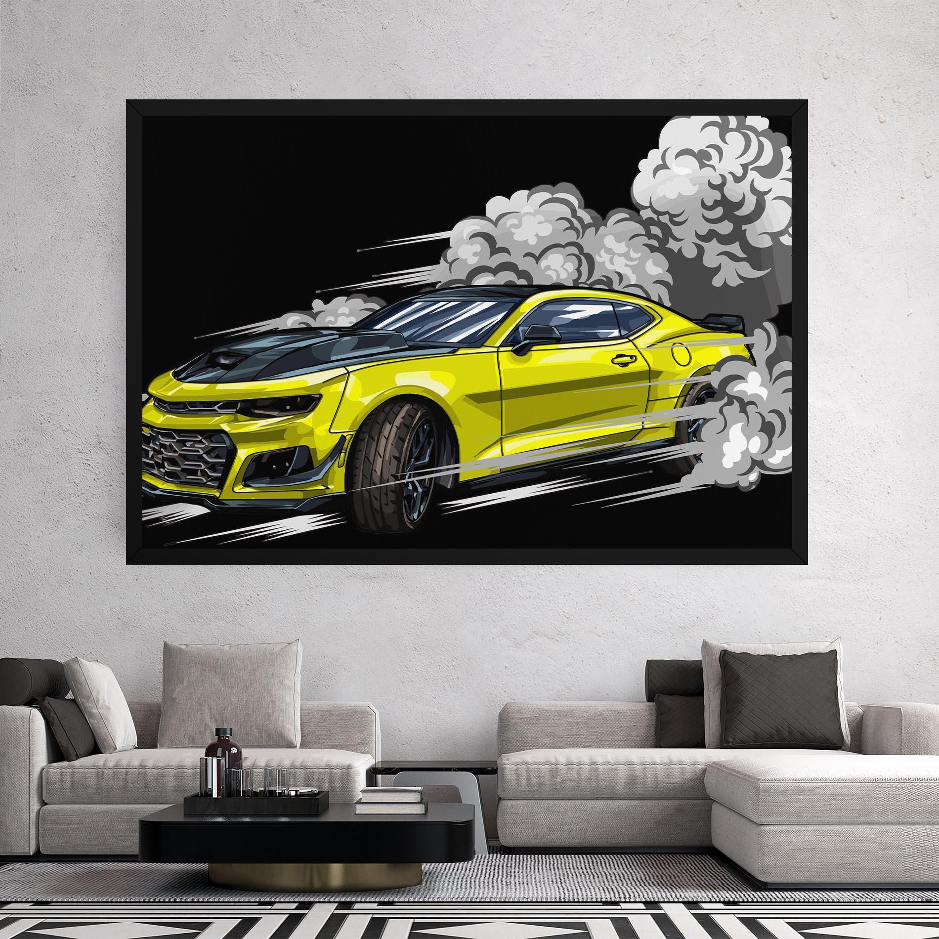 Tablou Canvas Racing Car Smoke mockup 2