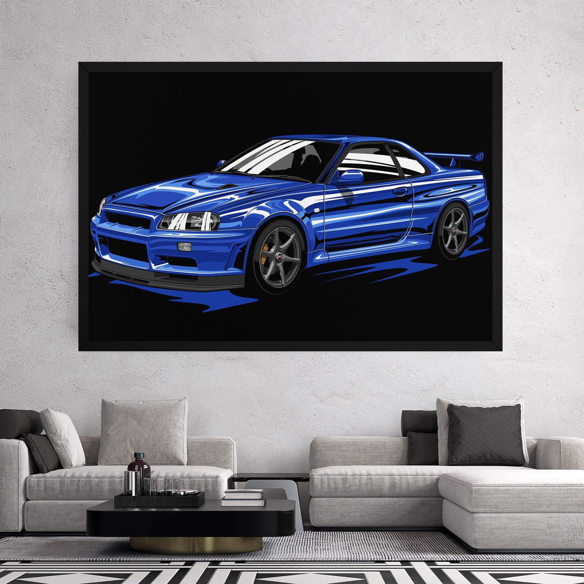 Tablou Canvas Sport Blue Car mockup 2