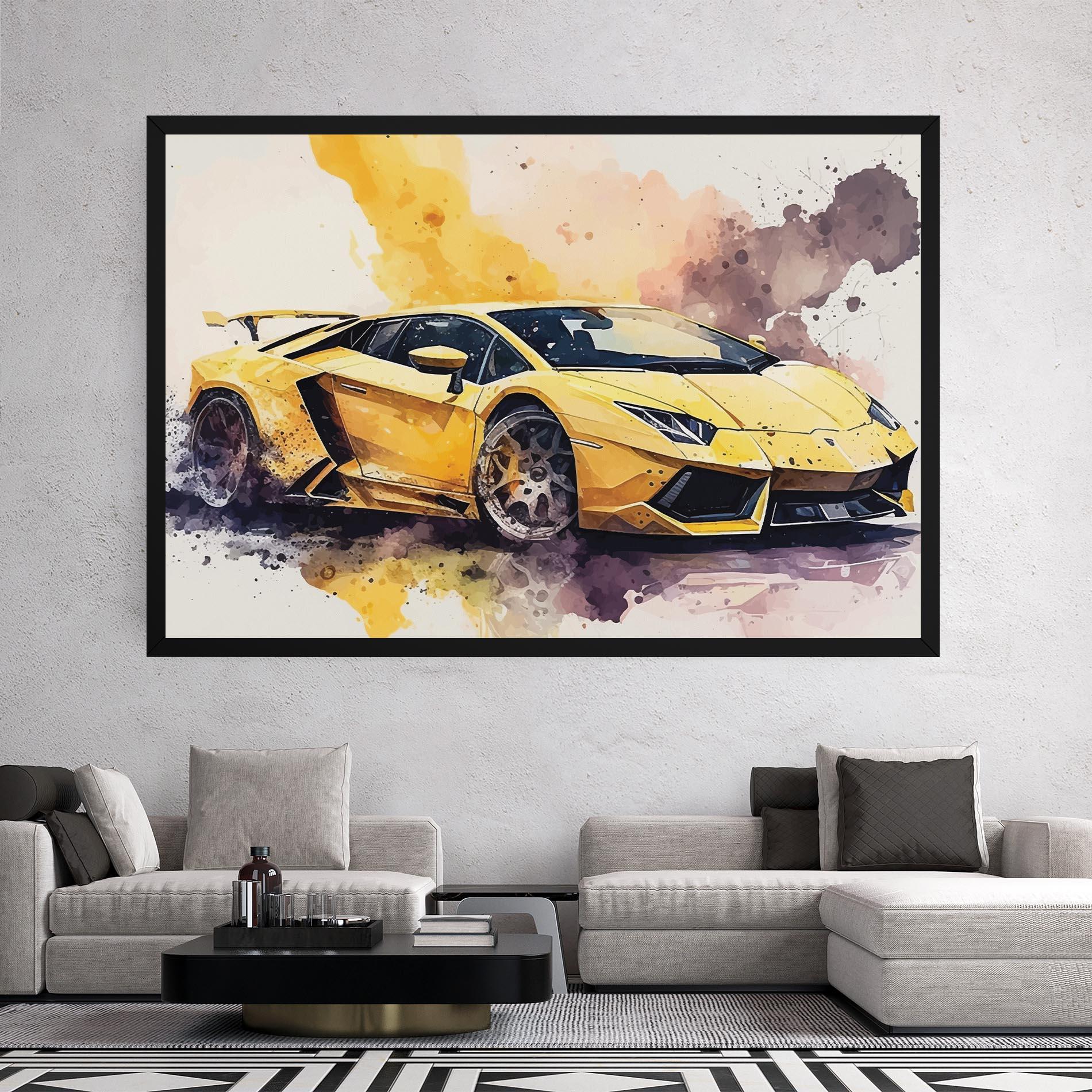 Tablou Canvas Watercolor Sport Car mockup 2