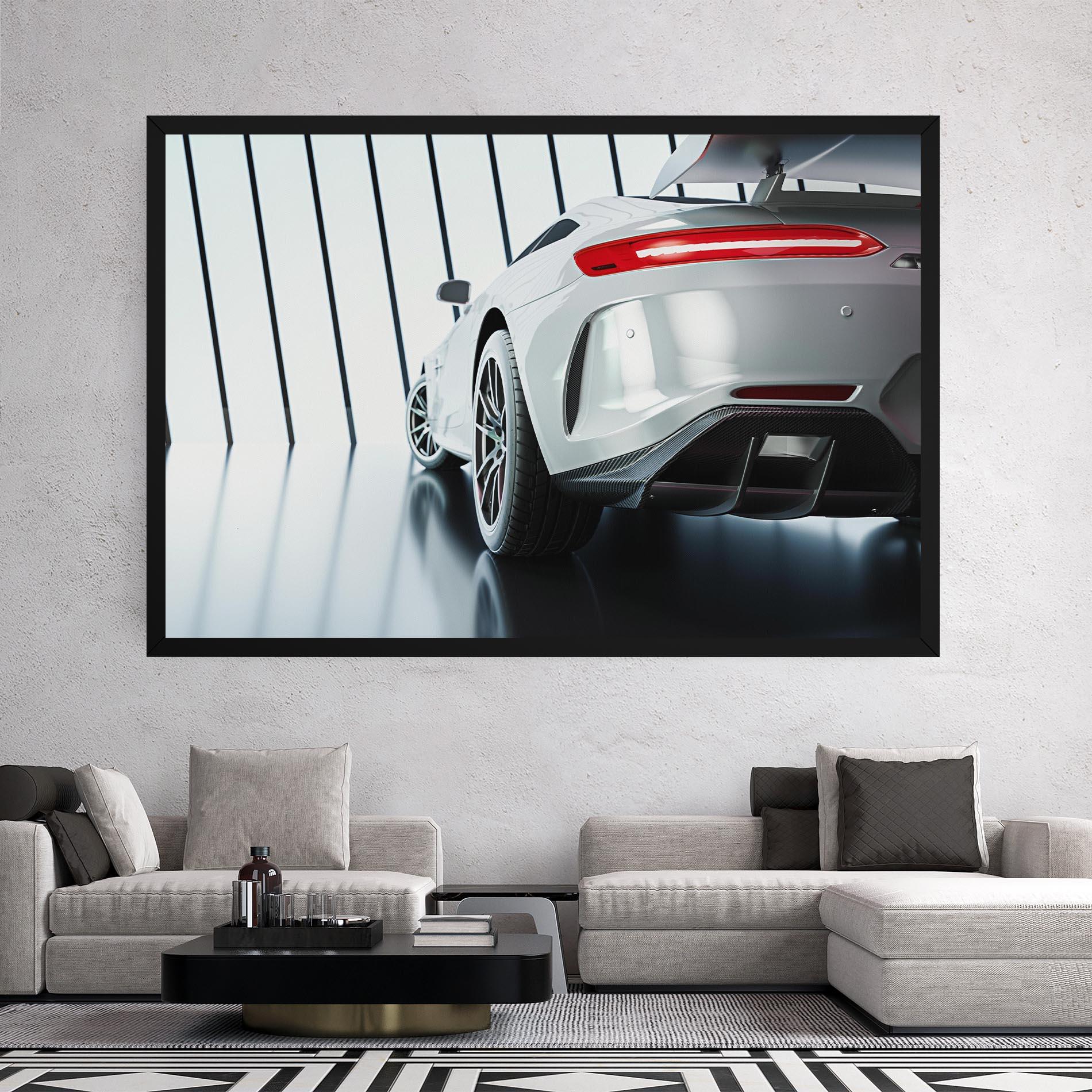 Tablou Canvas White Mercedes Amg mockup 2