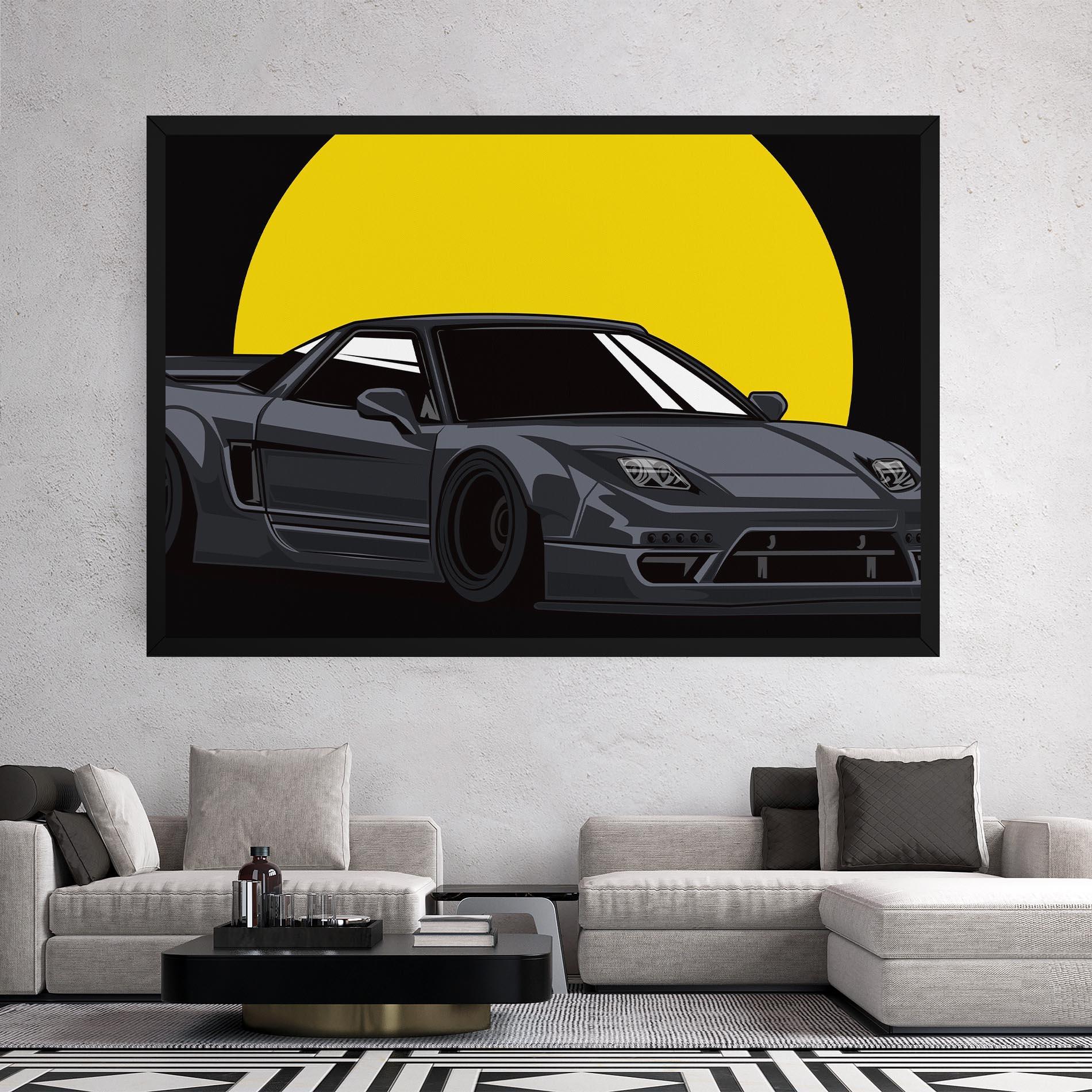 Tablou Canvas Yellow Sun Car mockup 2