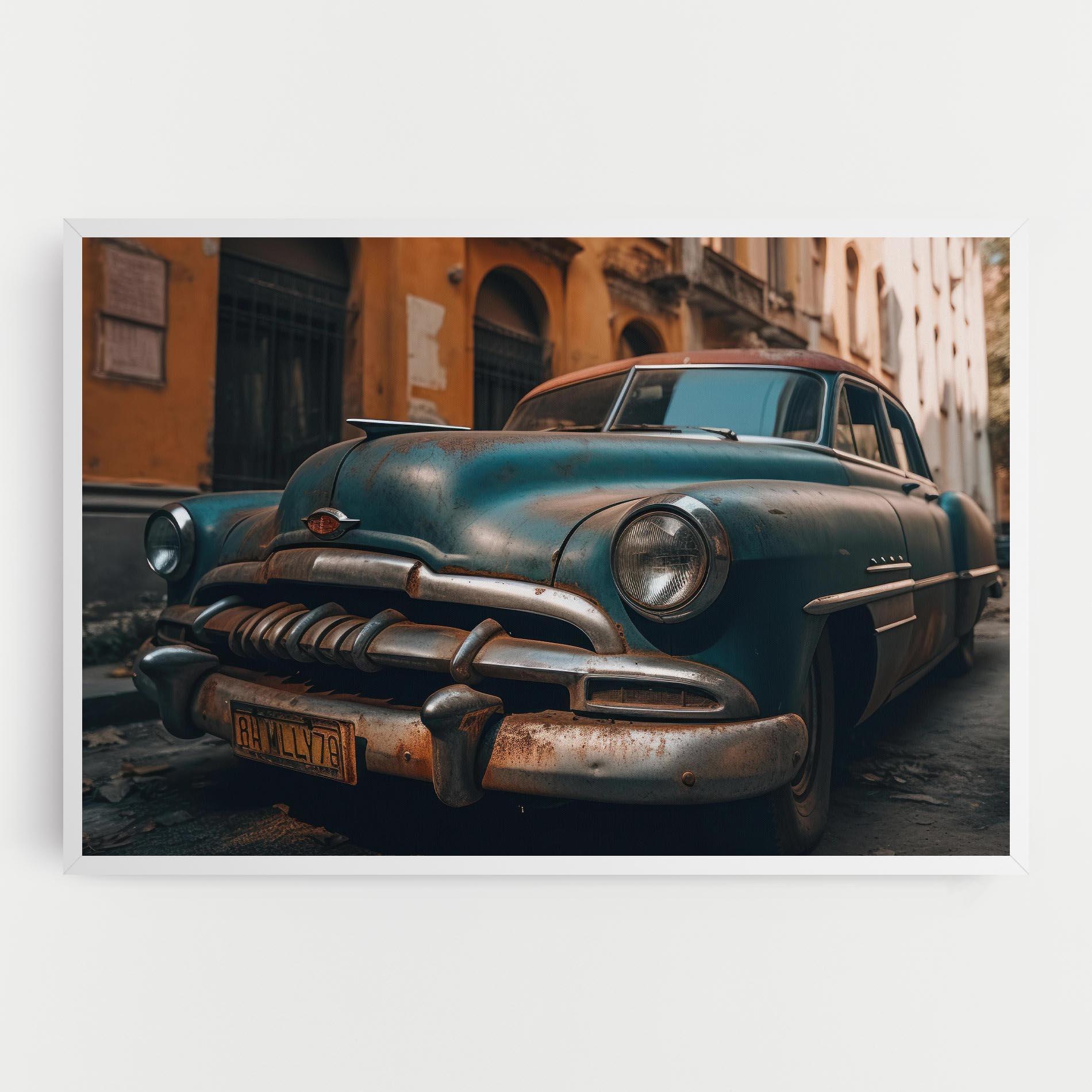 Tablou Canvas Blue Old Car mockup 0