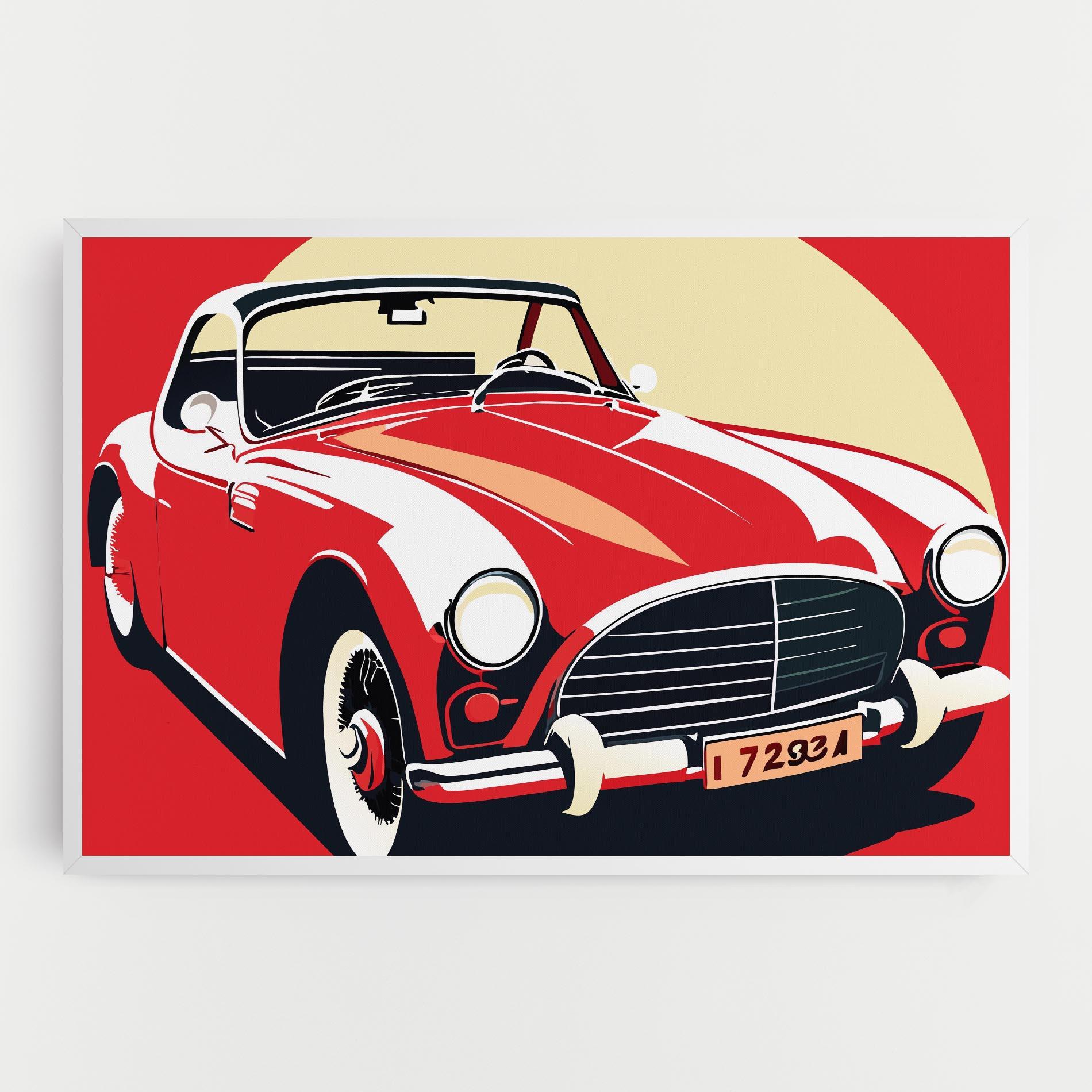 Tablou Canvas Red Vintage Car mockup 0