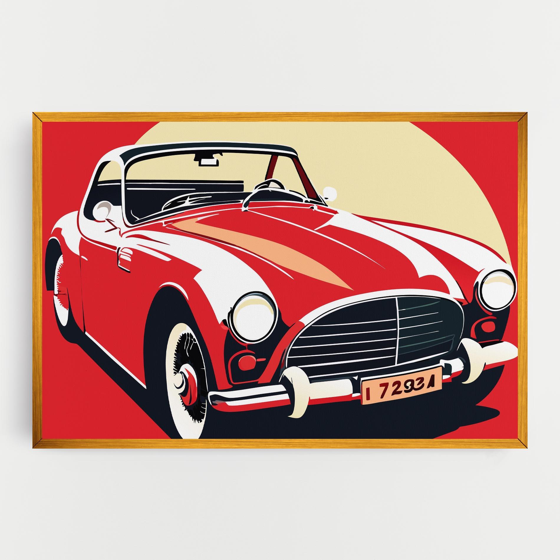 Tablou Canvas Red Vintage Car mockup 0