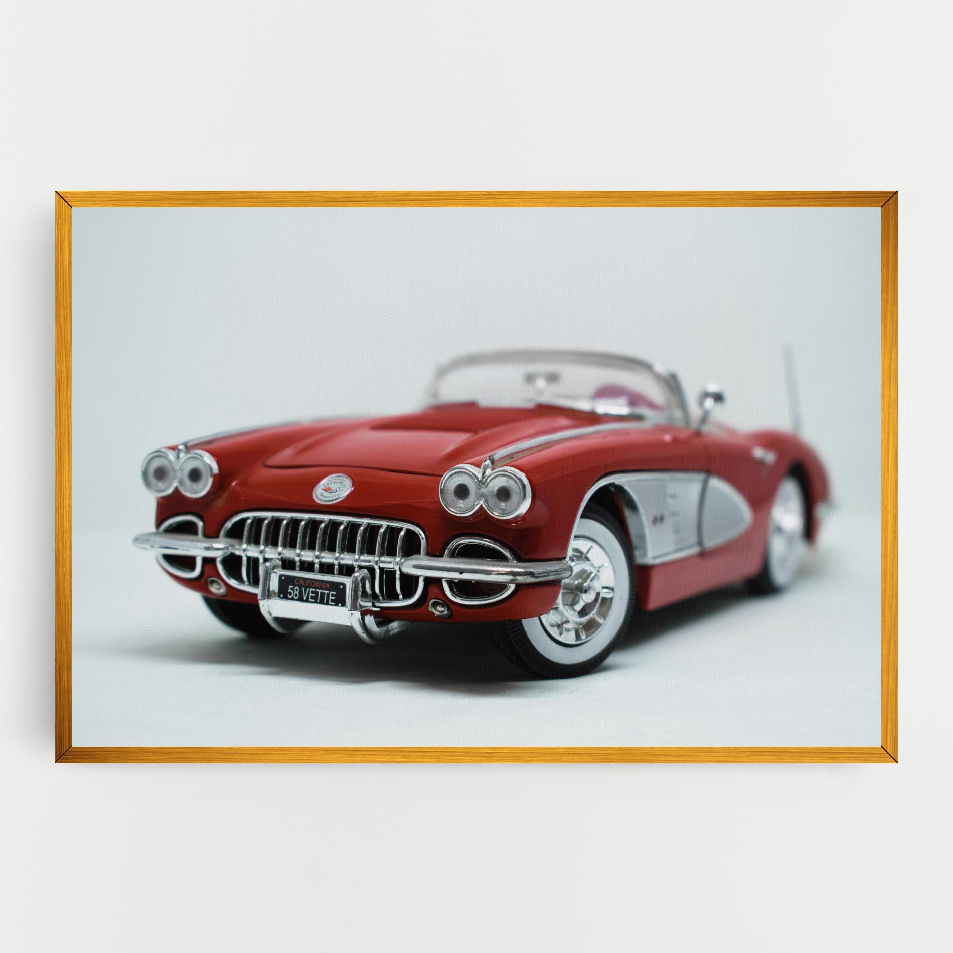 Tablou Canvas Vintage Red Car mockup 0