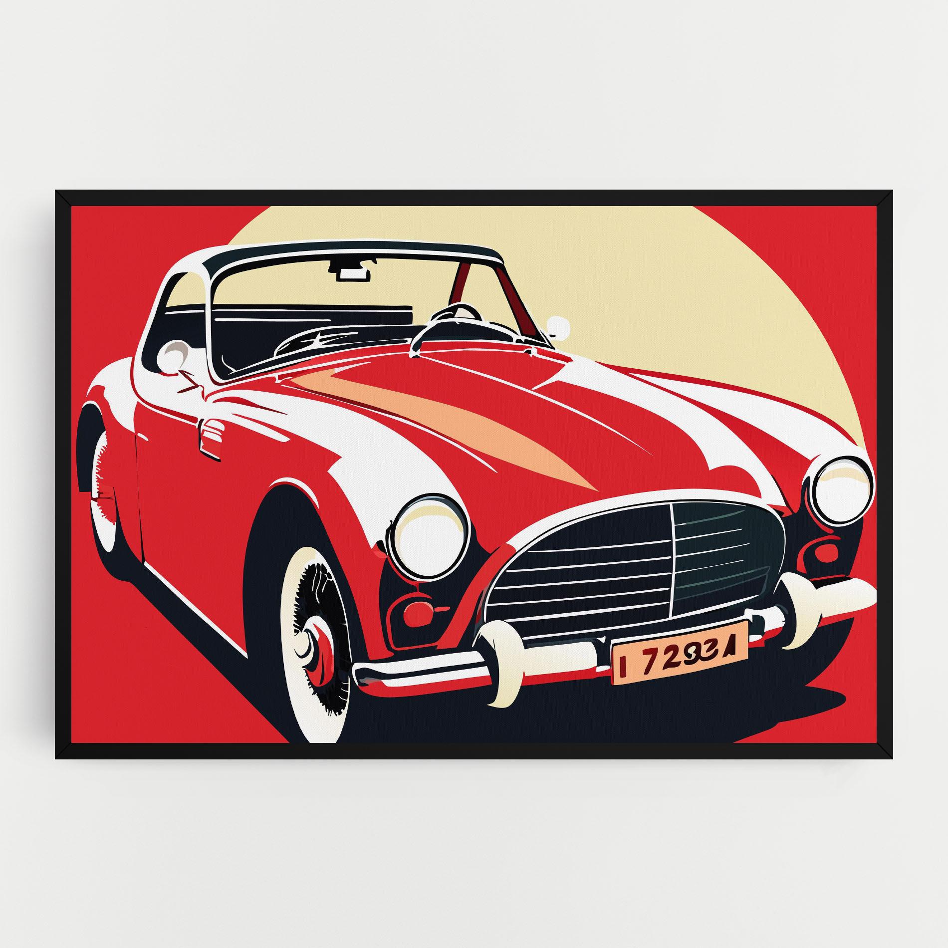 Tablou Canvas Red Vintage Car mockup 0