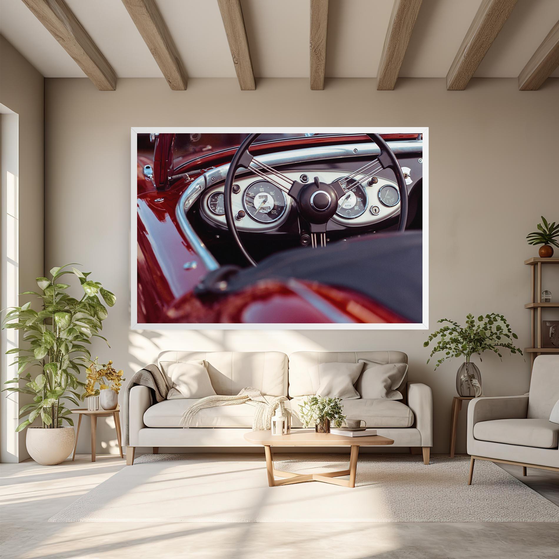 Tablou Canvas Classic Red Car mockup 6