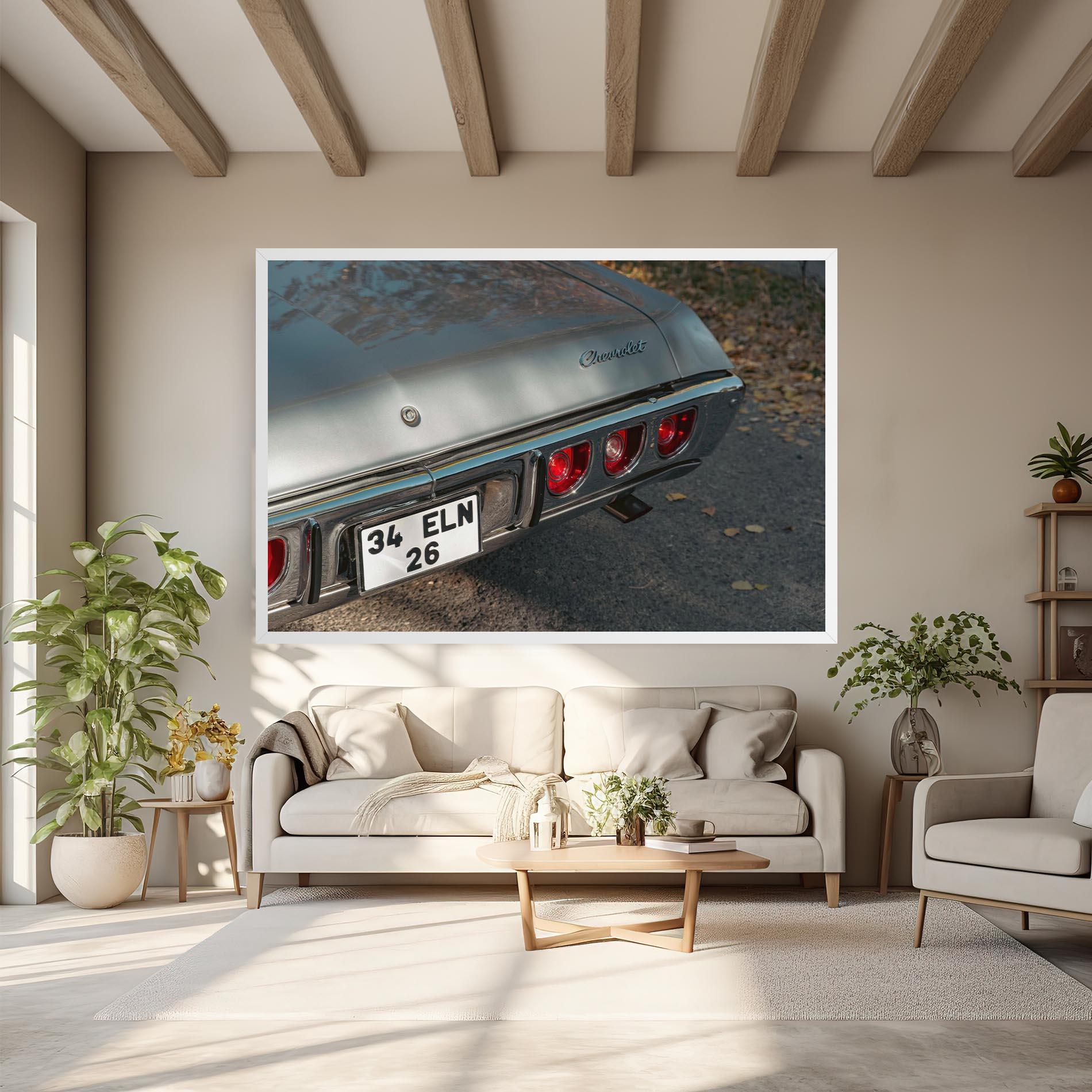 Tablou Canvas Old Grey Car mockup 6
