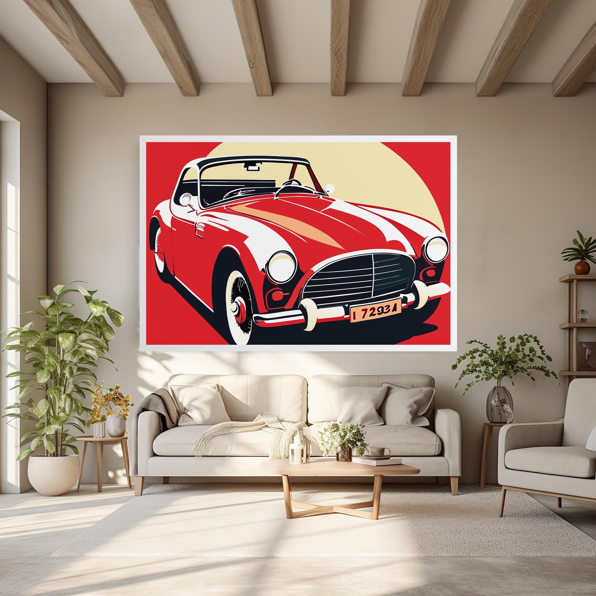 Tablou Canvas Red Vintage Car mockup 6