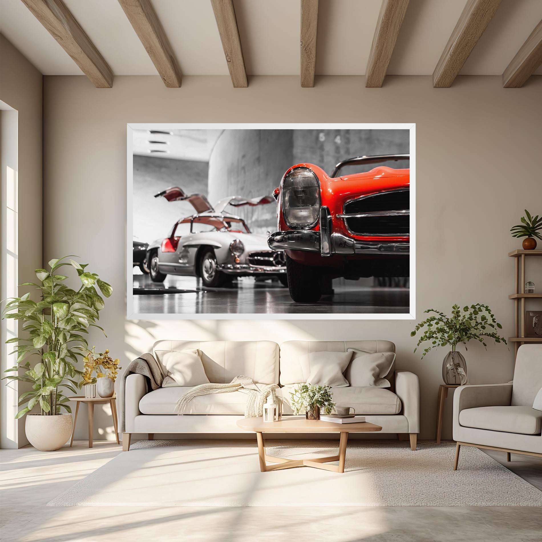 Tablou Canvas Vintage Red White mockup 6