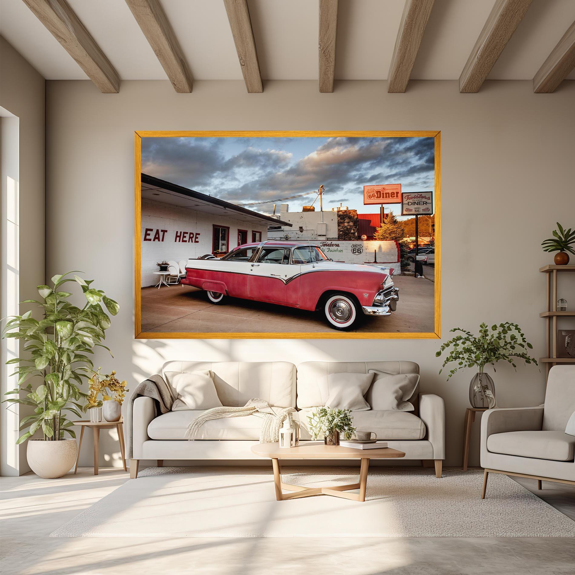 Tablou Canvas Cloud Old Car mockup 6