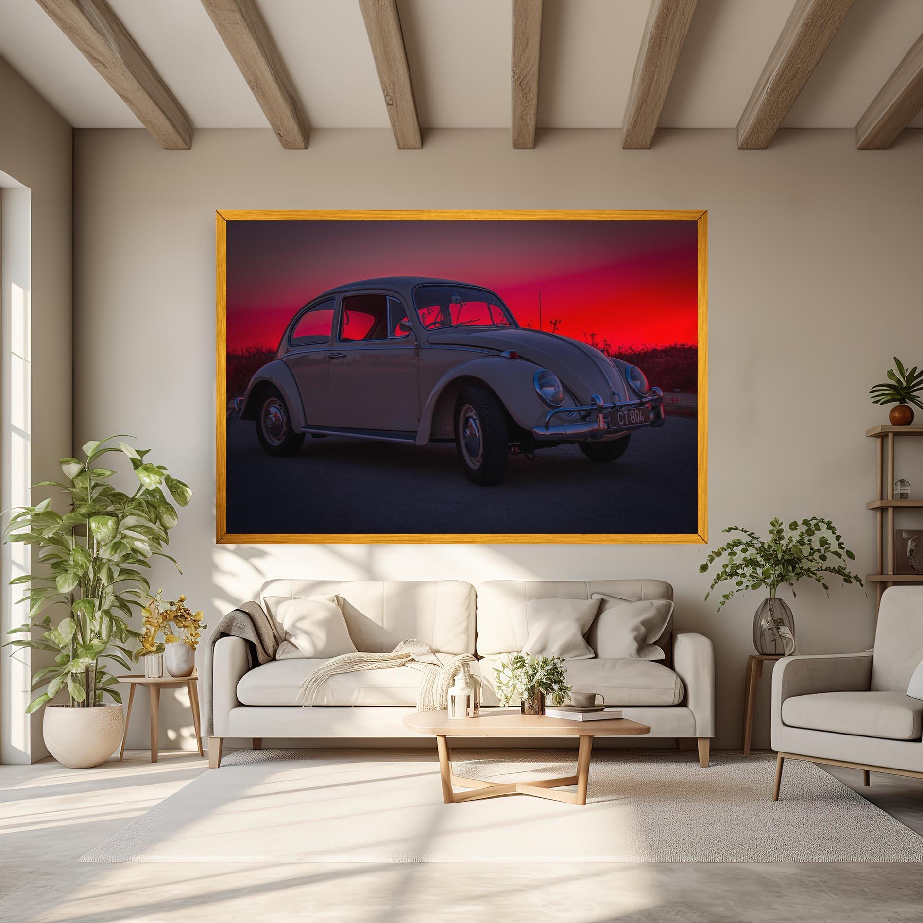 Tablou Canvas Old Car Sunset mockup 6
