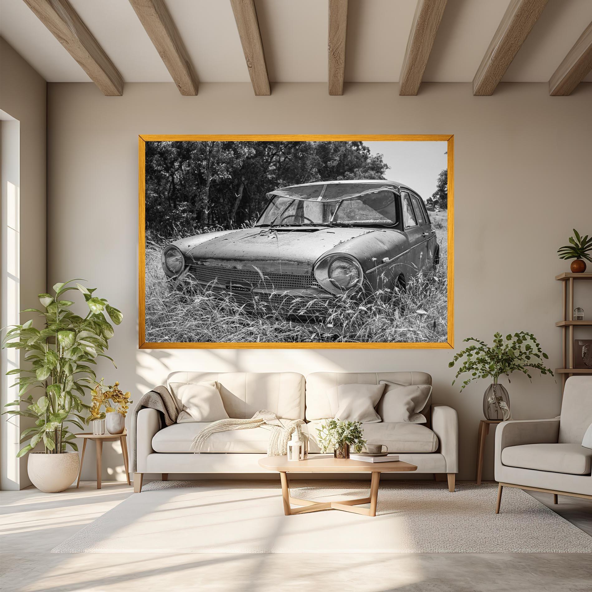 Tablou Canvas Old Field Car mockup 6