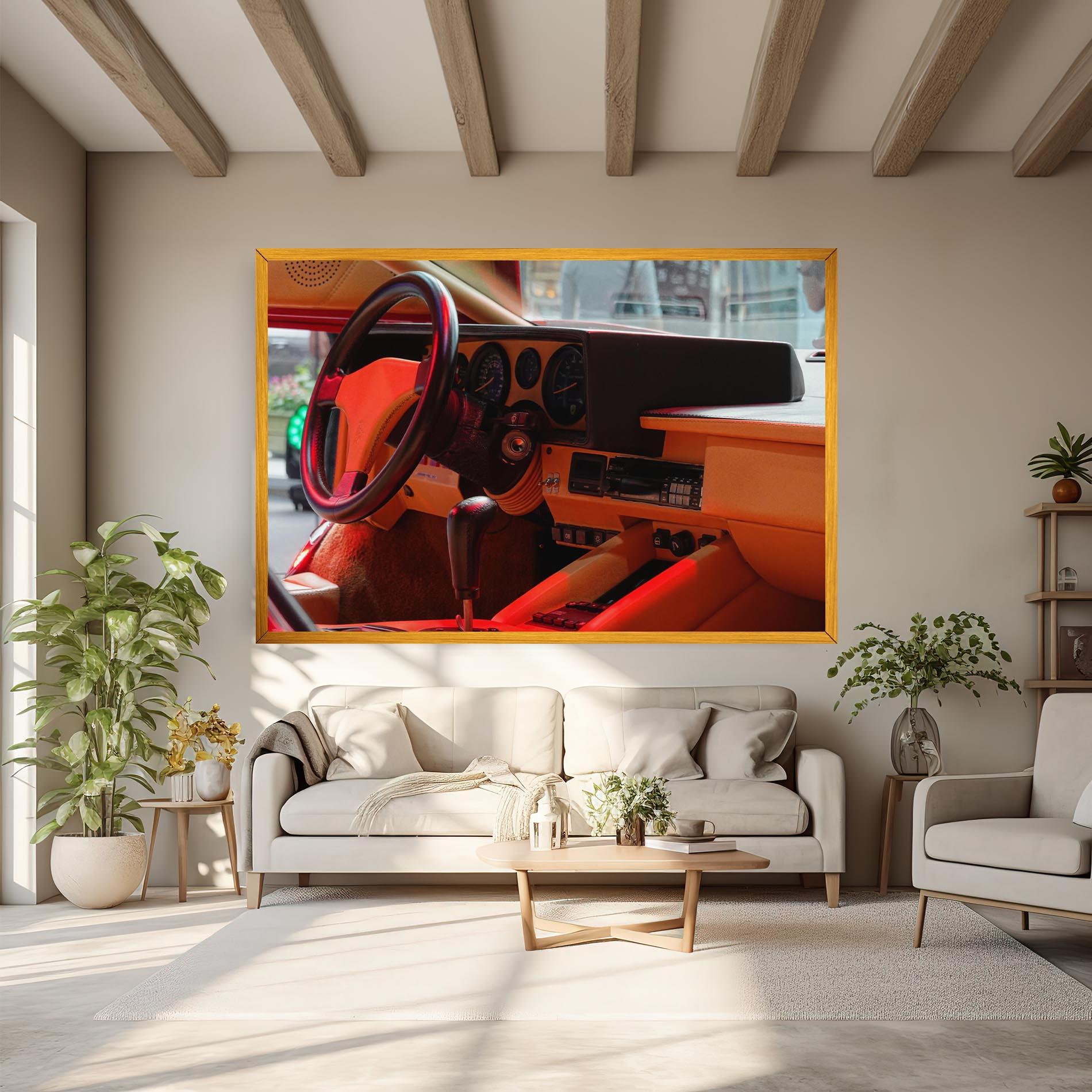Tablou Canvas Orange Black Car mockup 6