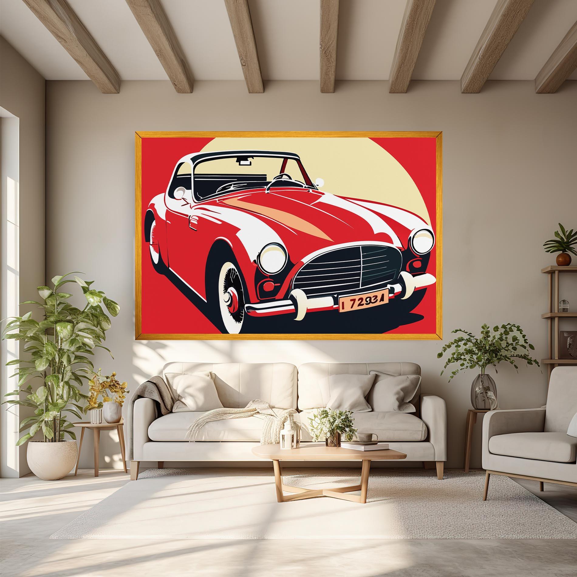 Tablou Canvas Red Vintage Car mockup 6