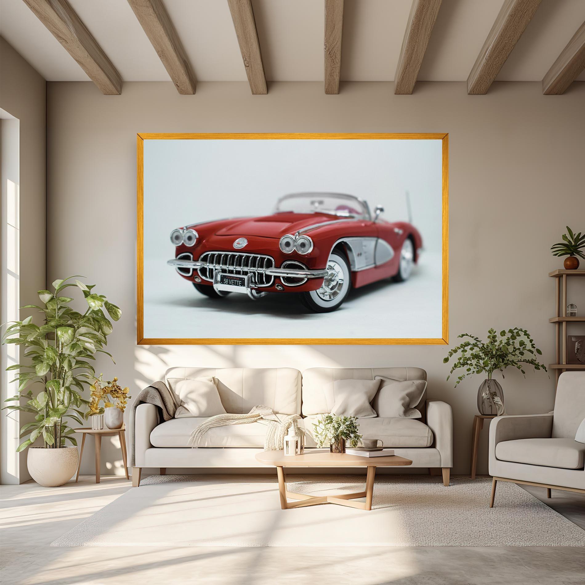 Tablou Canvas Vintage Red Car mockup 6