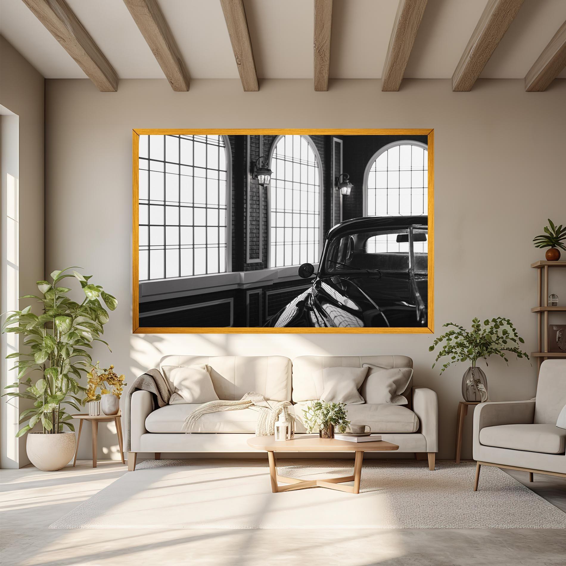 Tablou Canvas Window Old Car mockup 6