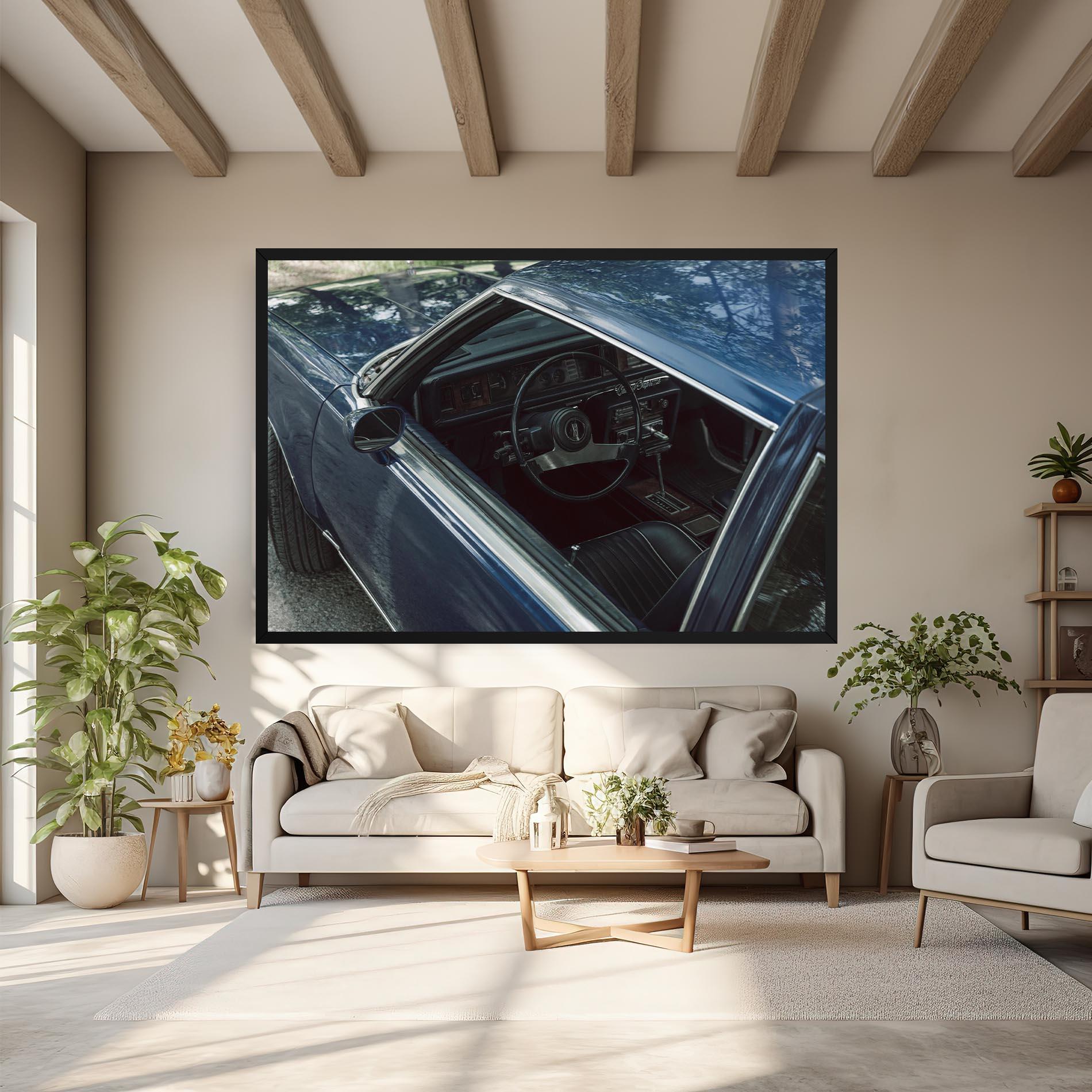 Tablou Canvas Old Blue Car mockup 6