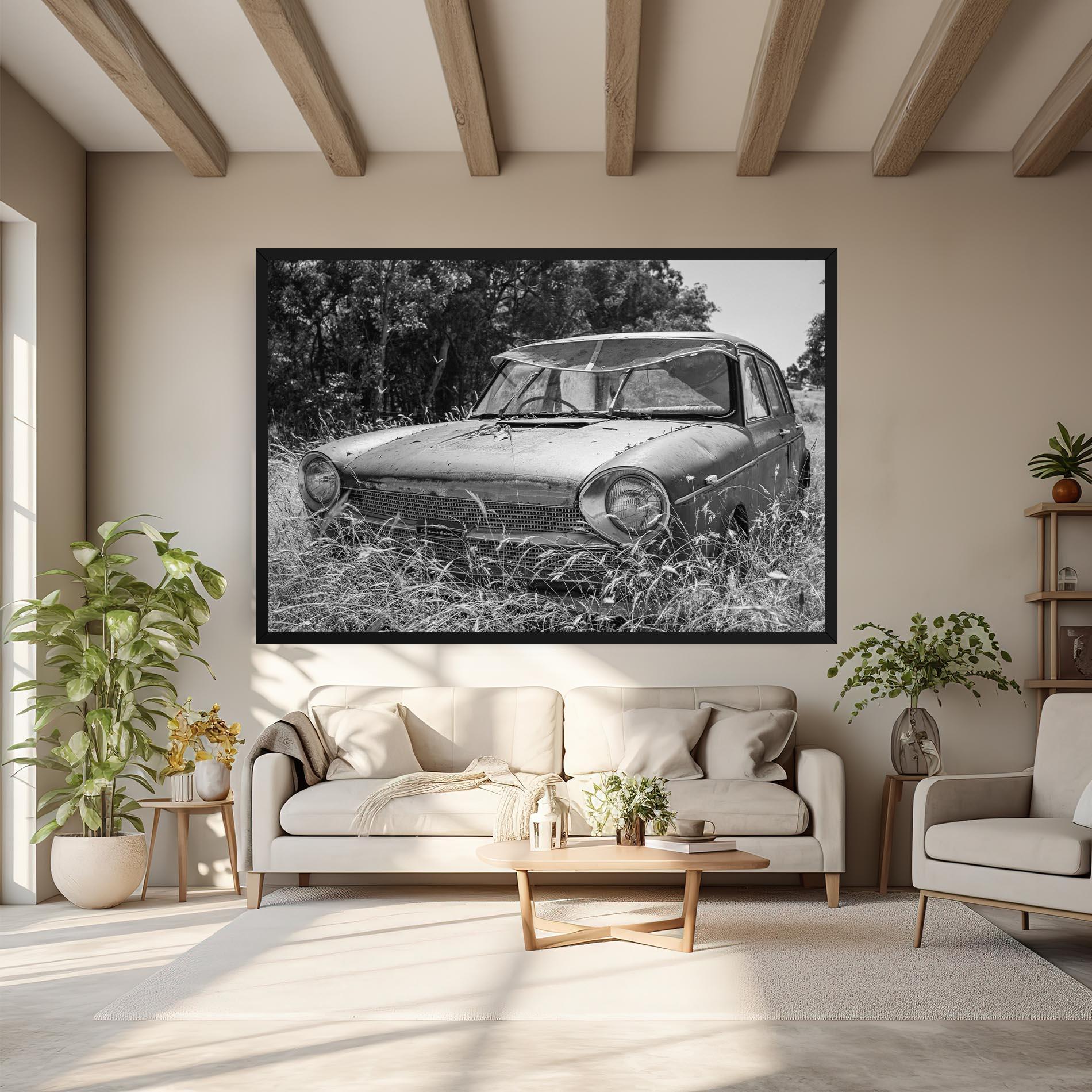 Tablou Canvas Old Field Car mockup 6