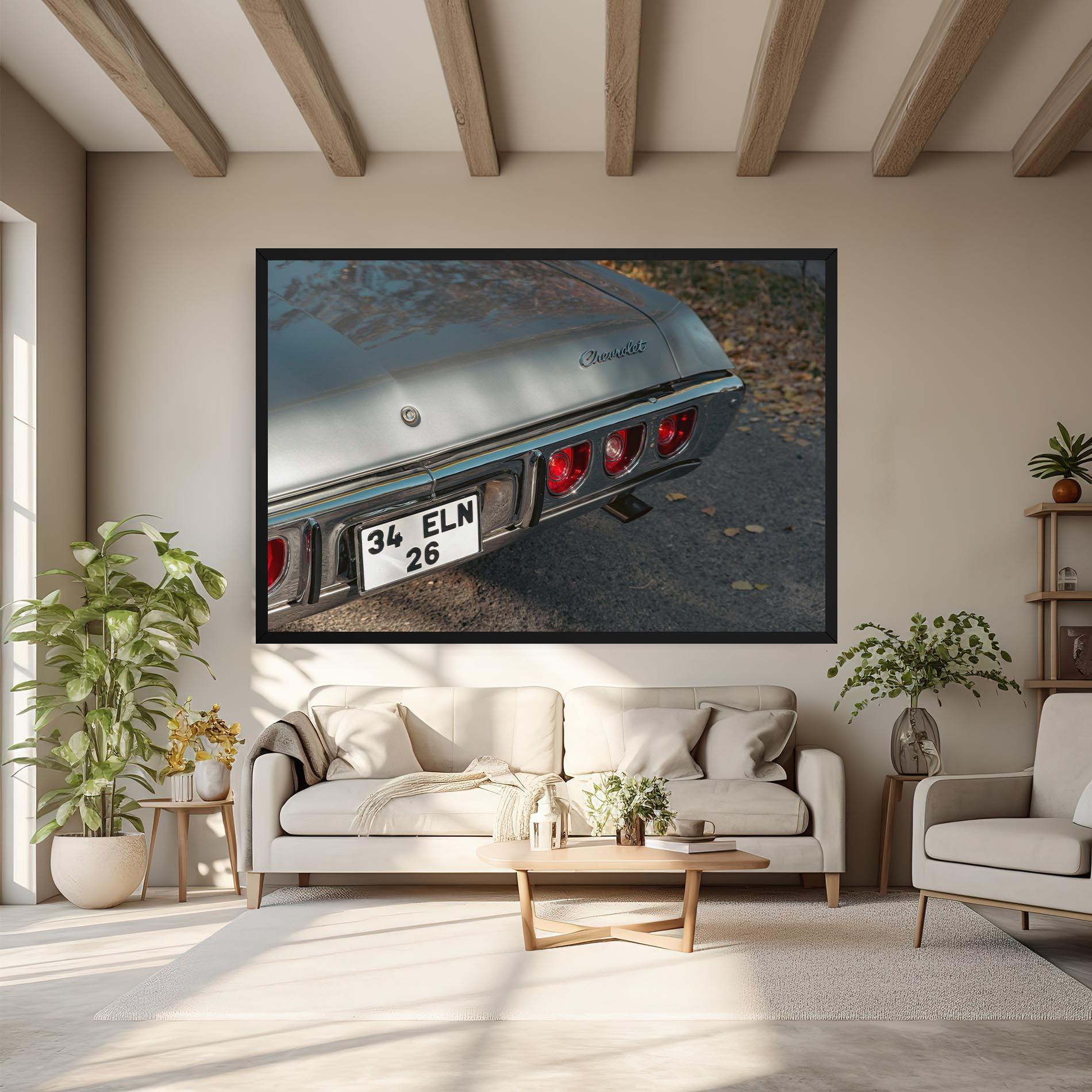 Tablou Canvas Old Grey Car mockup 6