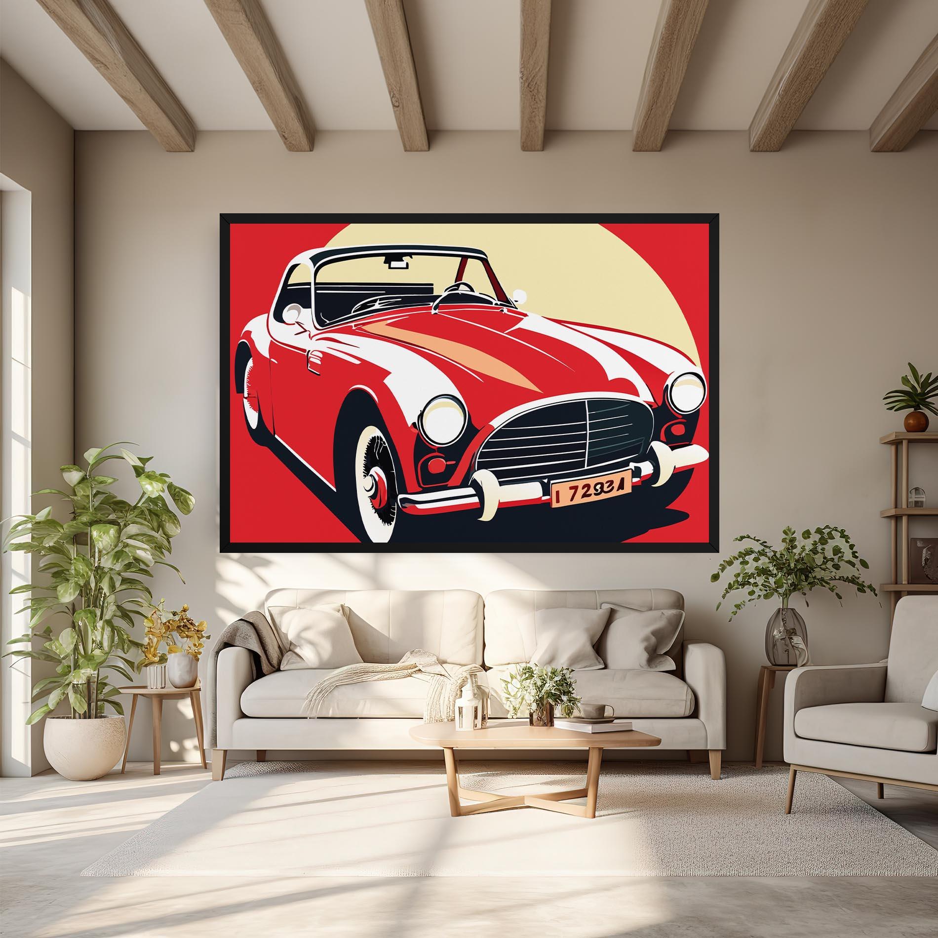 Tablou Canvas Red Vintage Car mockup 6