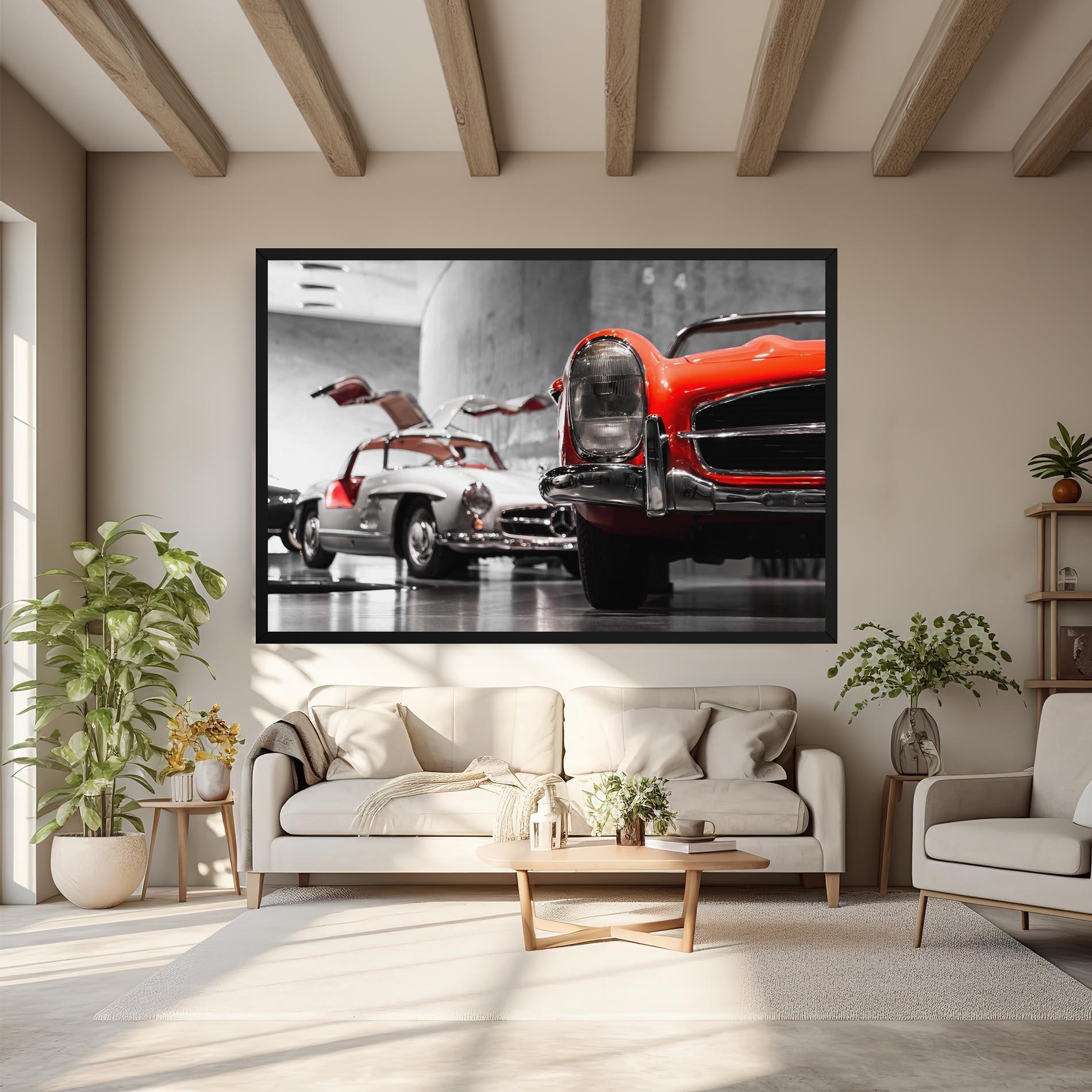 Tablou Canvas Vintage Red White mockup 6