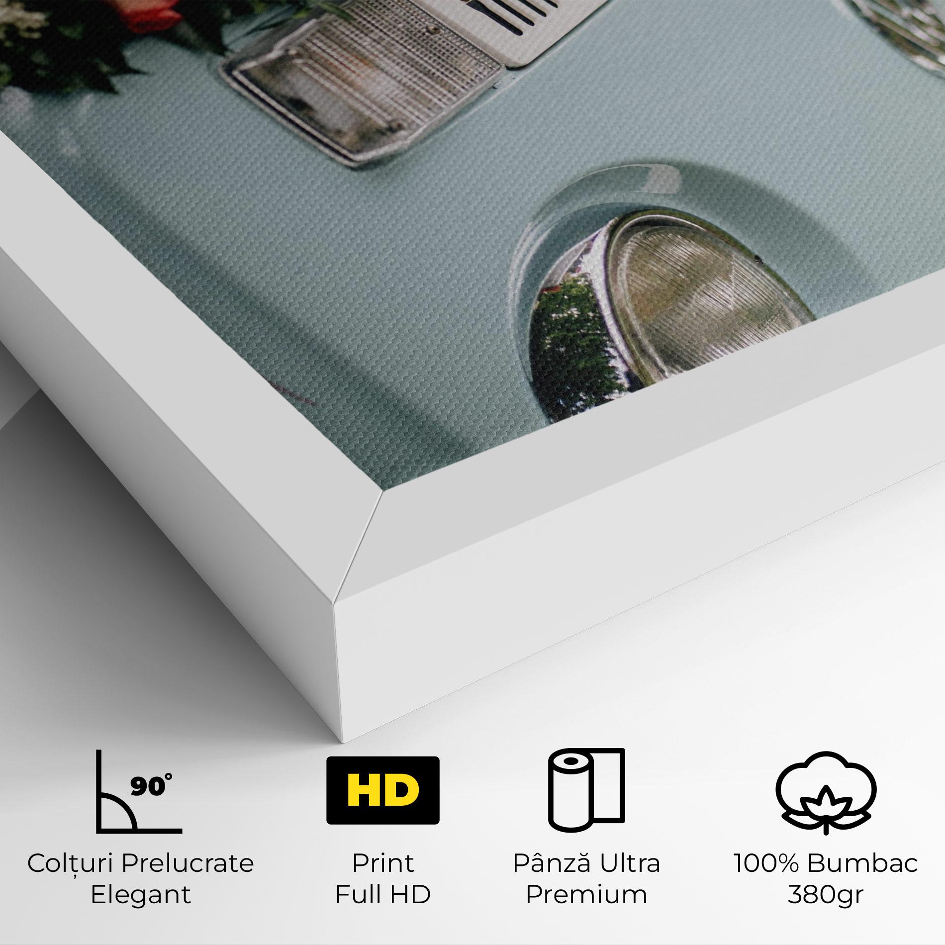 Tablou Canvas Vintage Rose Van mockup 4