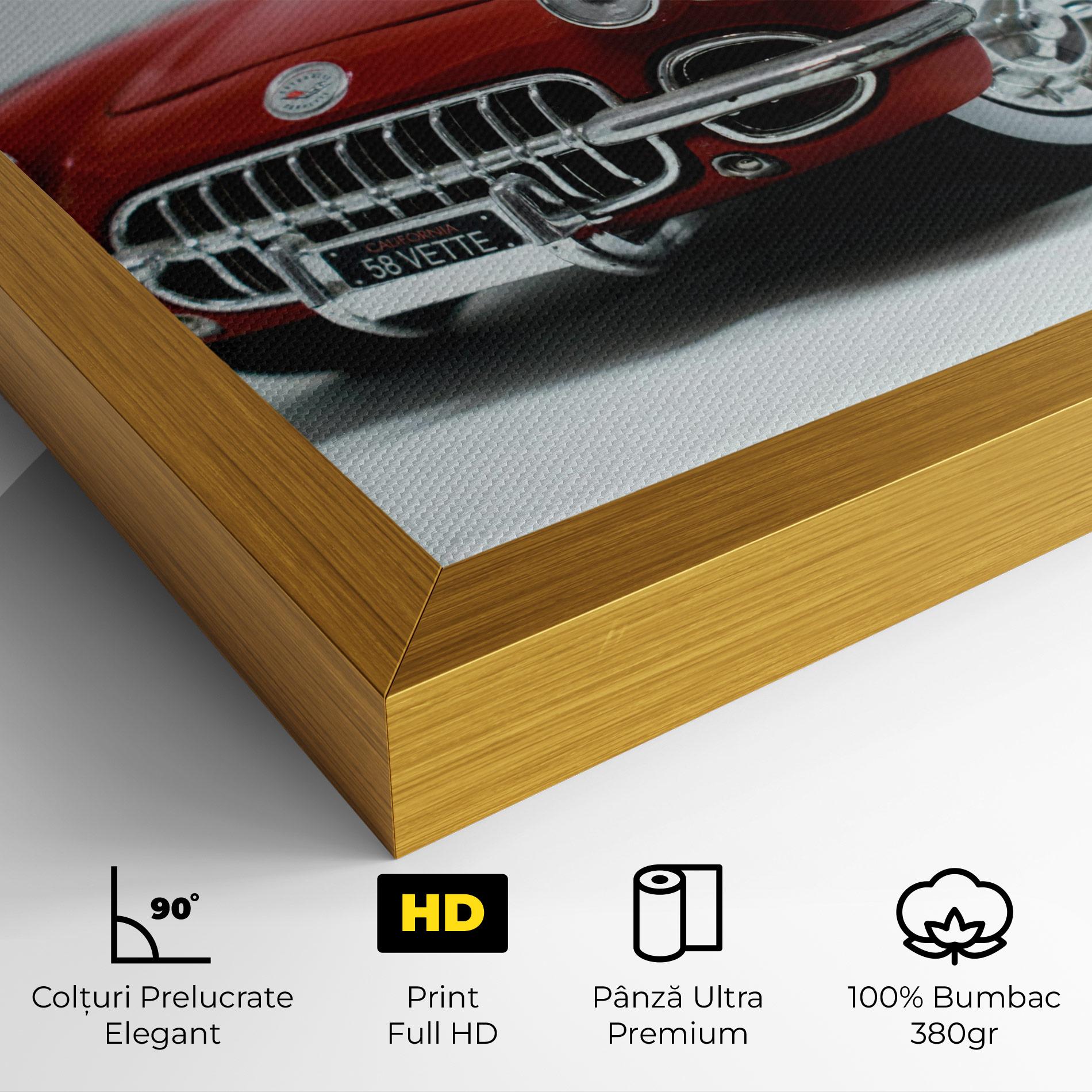 Tablou Canvas Vintage Red Car mockup 4