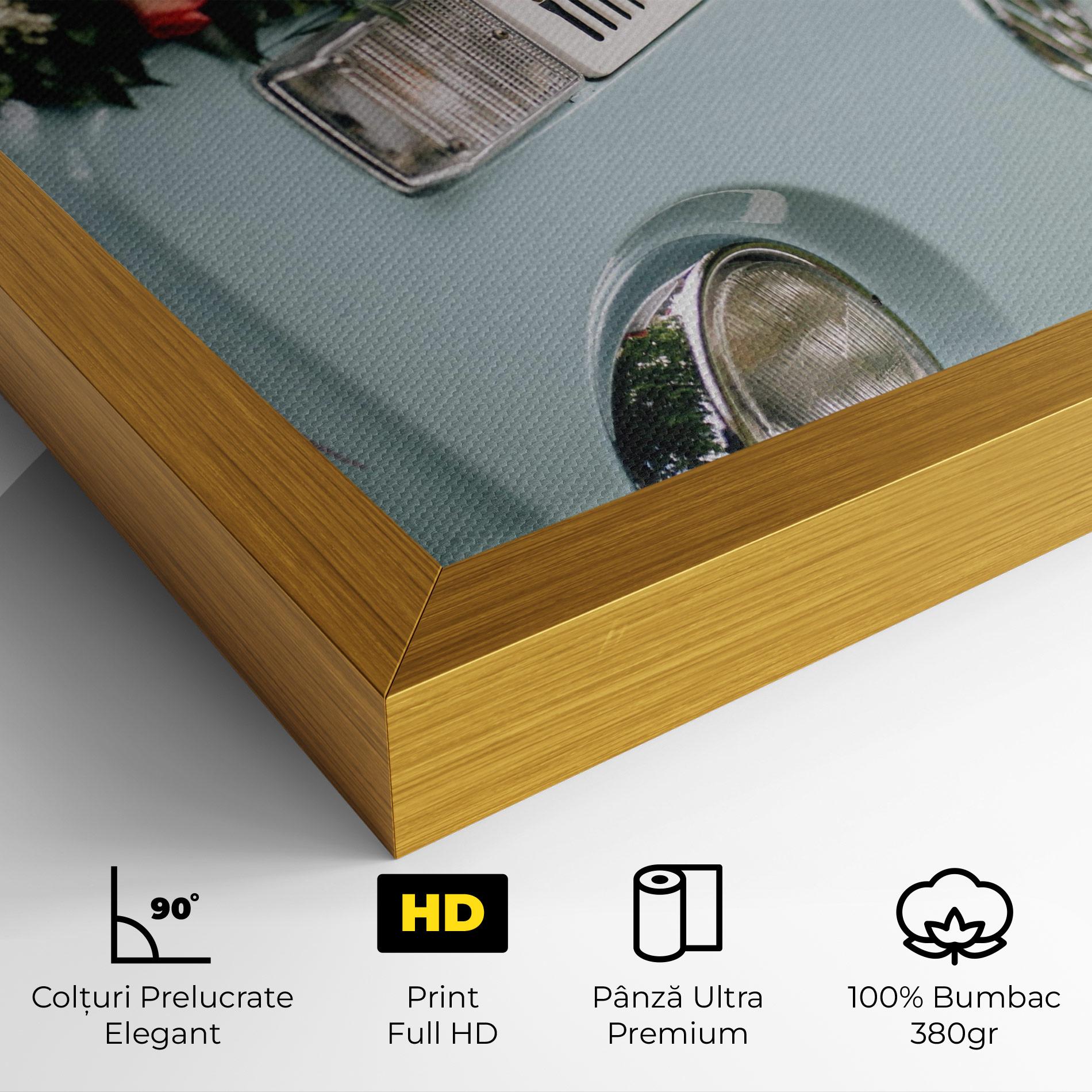 Tablou Canvas Vintage Rose Van mockup 4