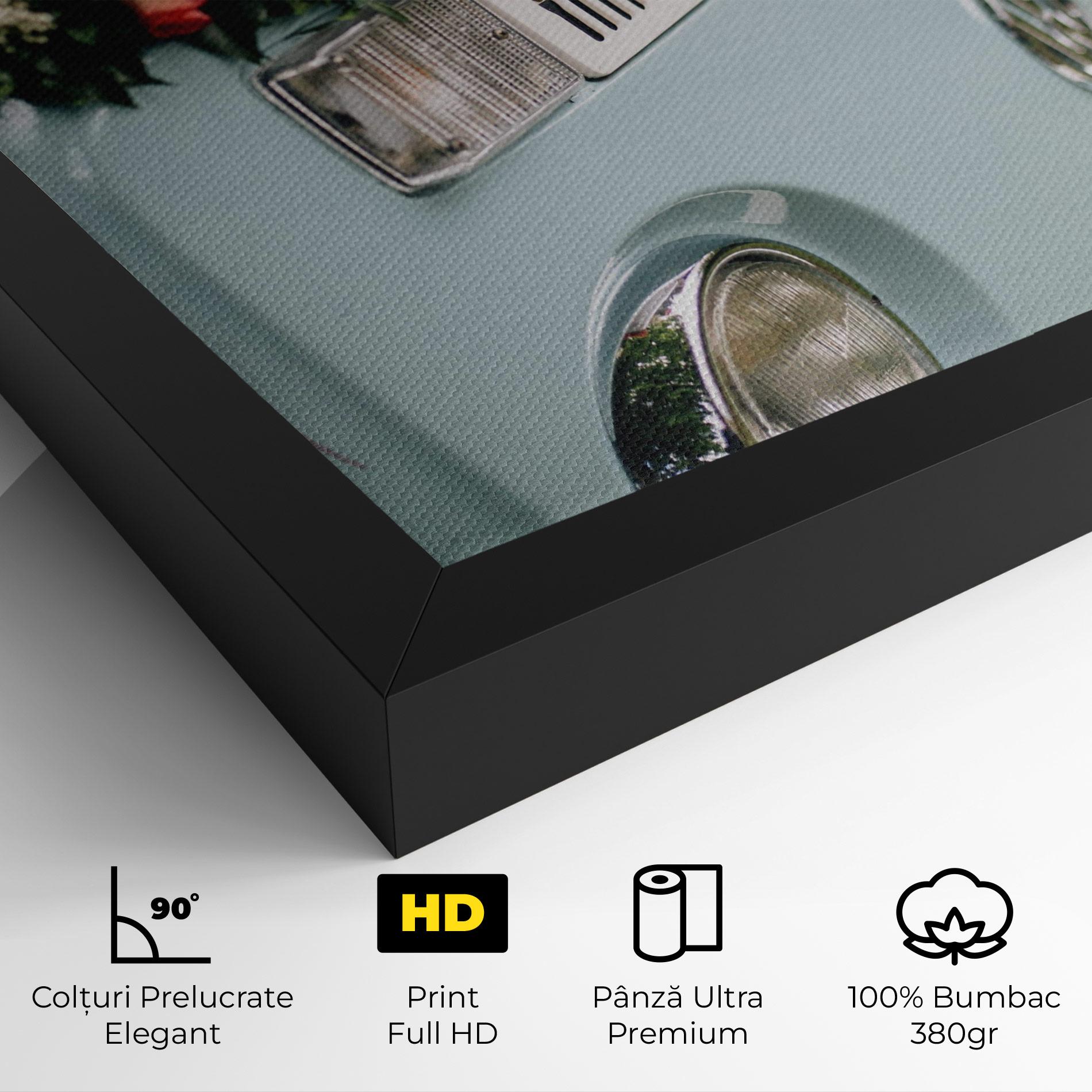 Tablou Canvas Vintage Rose Van mockup 4