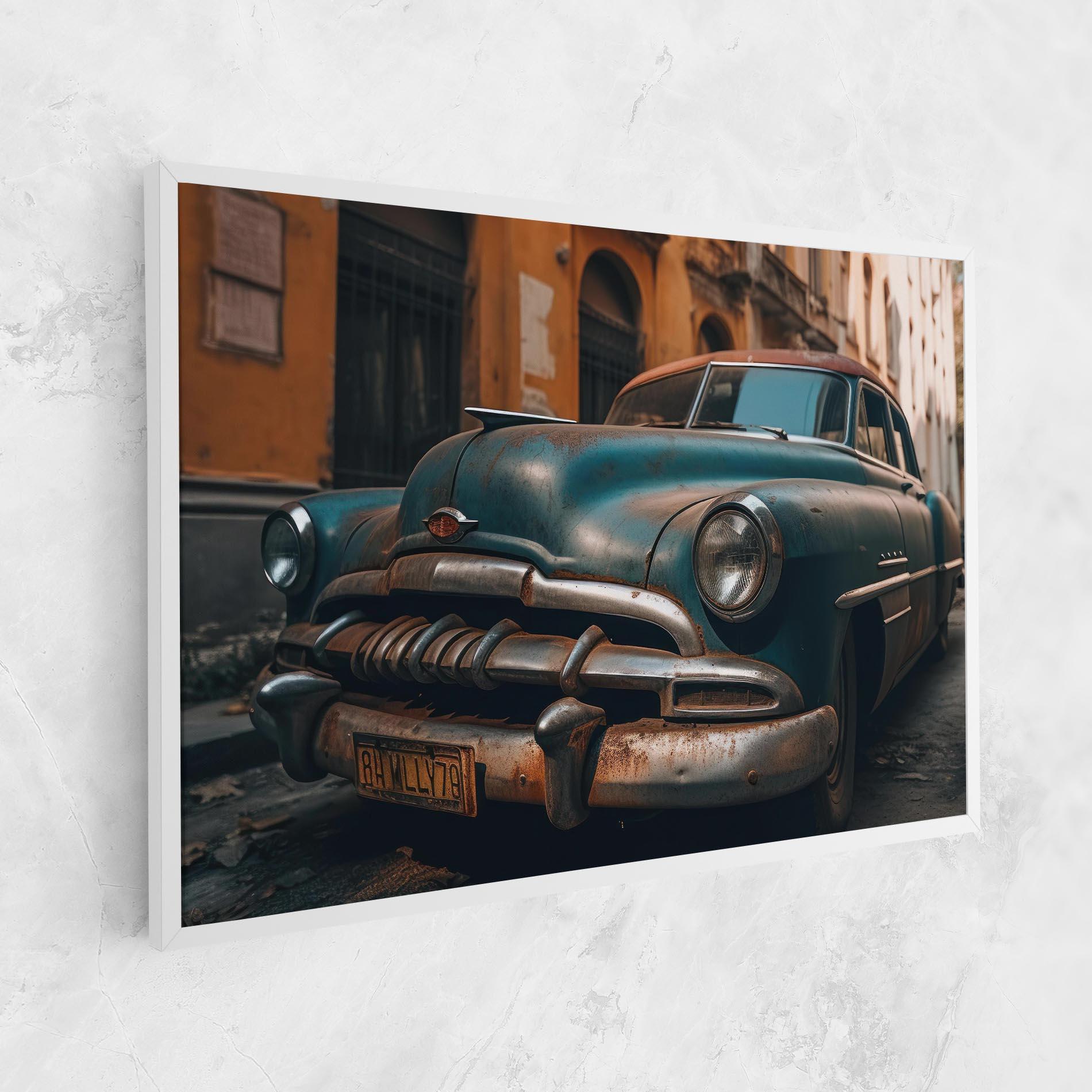 Tablou Canvas Blue Old Car mockup 1