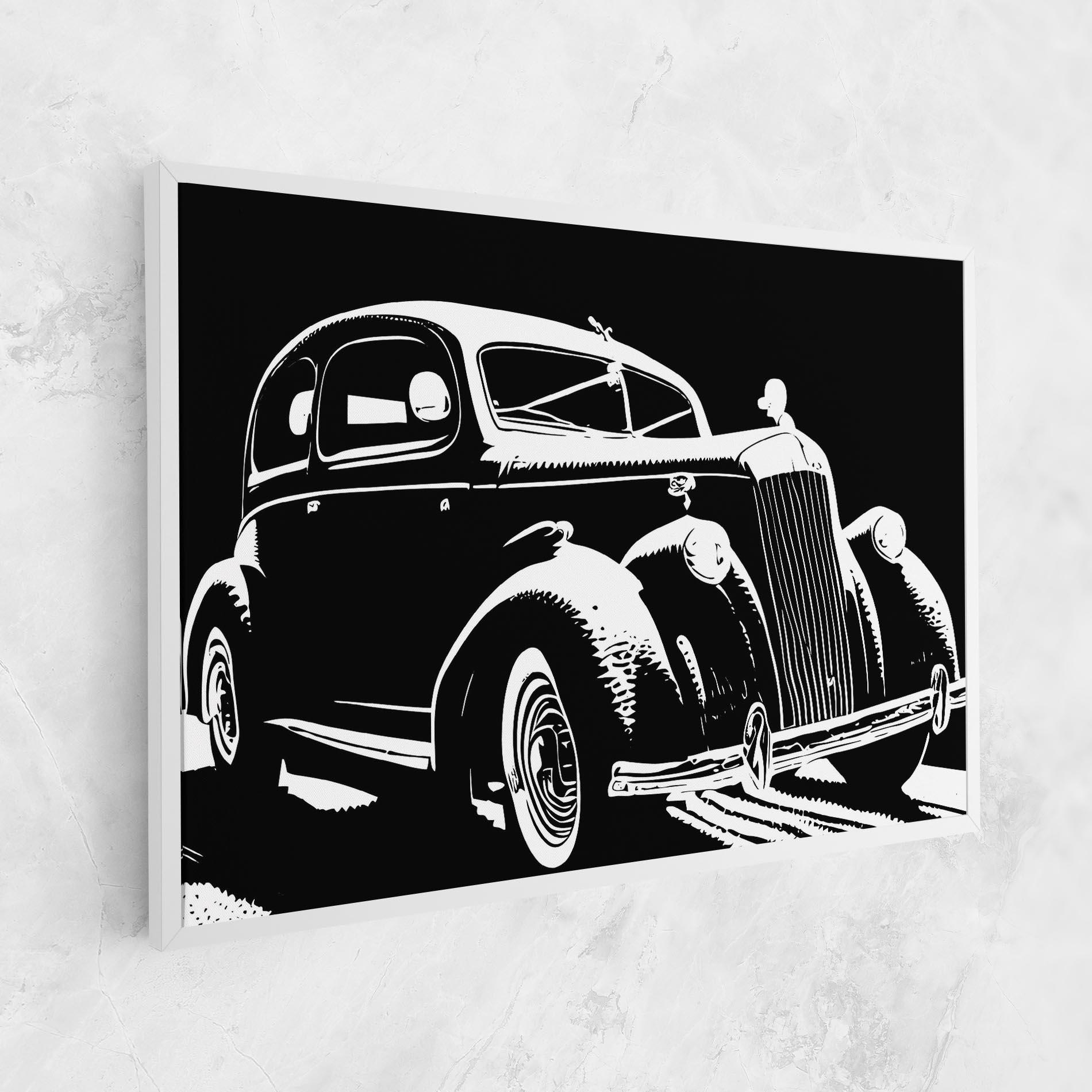 Tablou Canvas Old Car Shilouette mockup 1