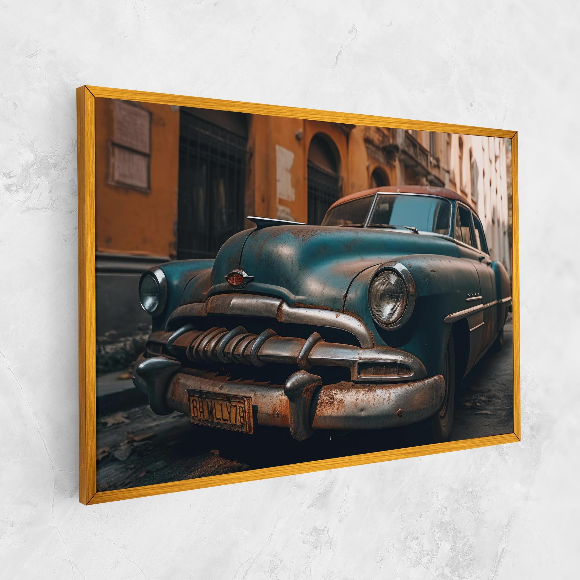 Tablou Canvas Blue Old Car mockup 1
