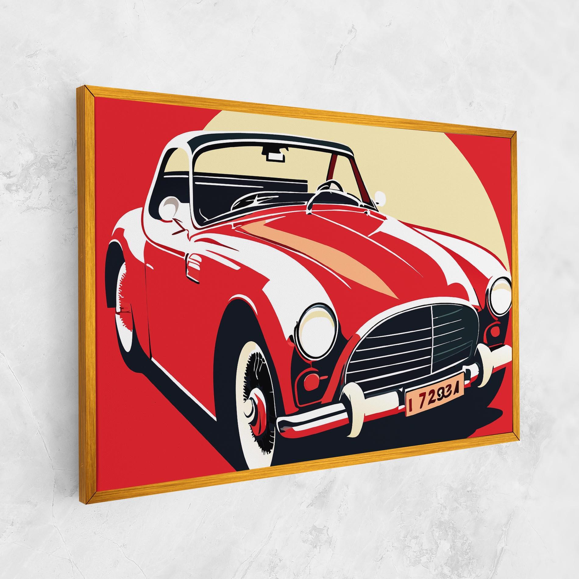 Tablou Canvas Red Vintage Car mockup 1