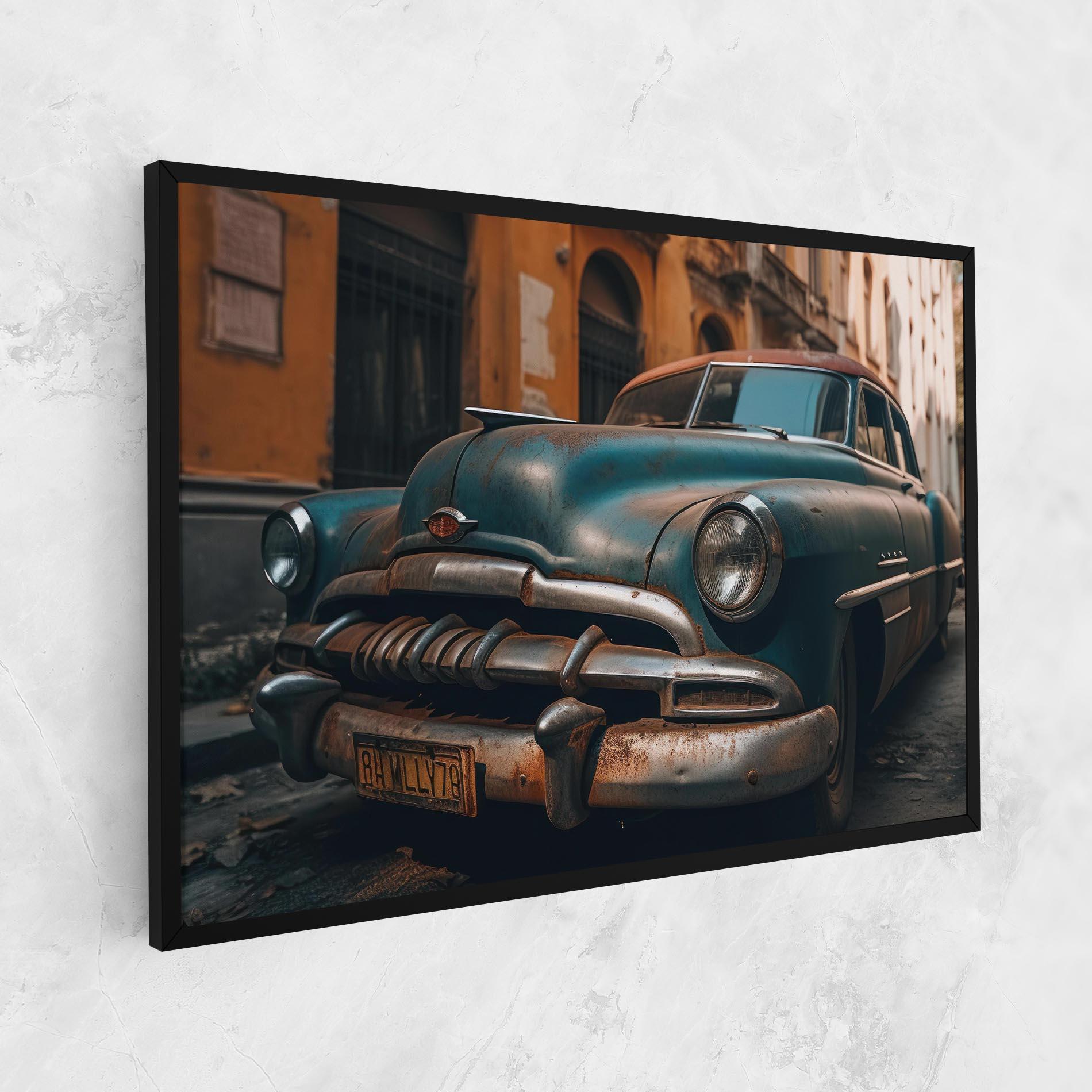 Tablou Canvas Blue Old Car mockup 1