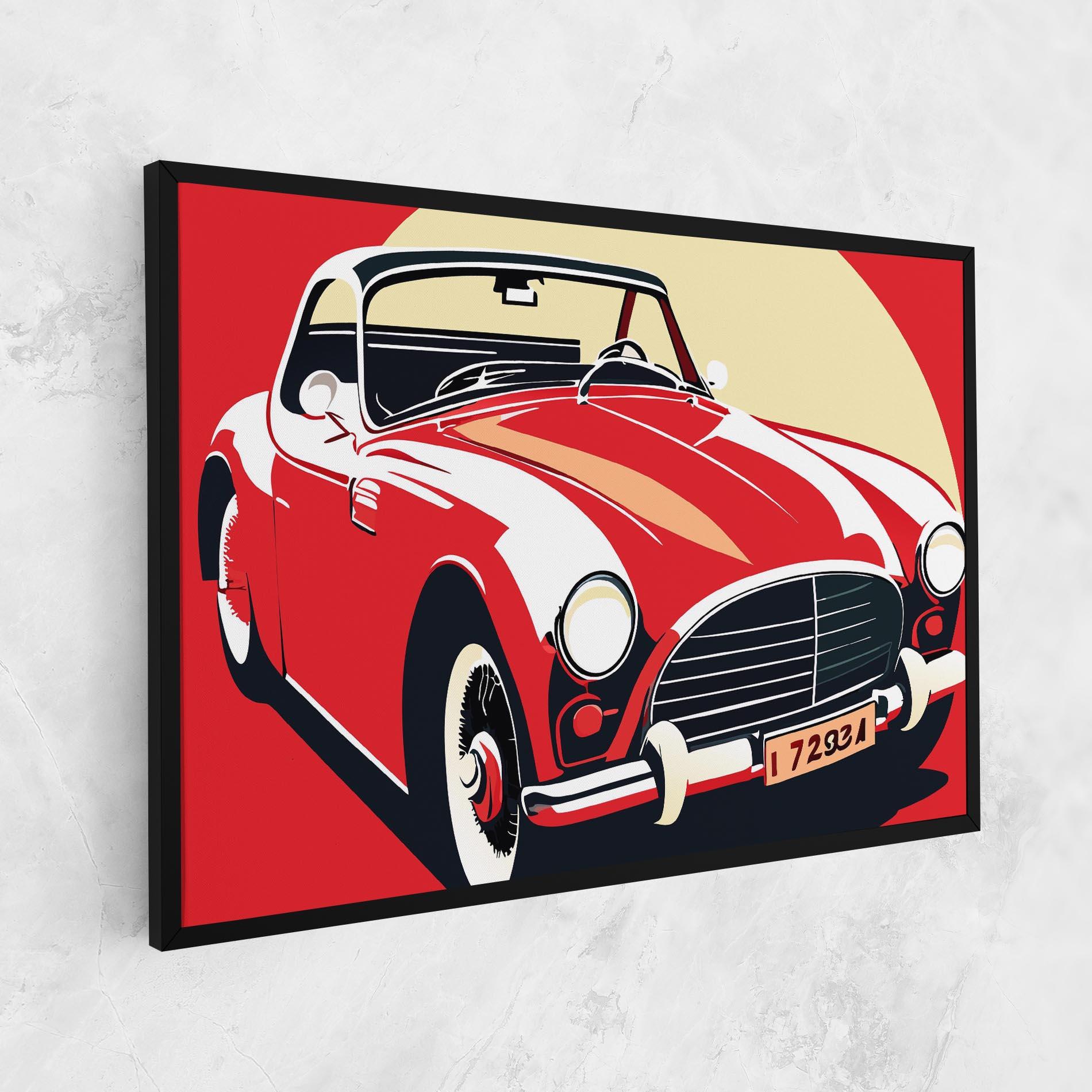 Tablou Canvas Red Vintage Car mockup 1