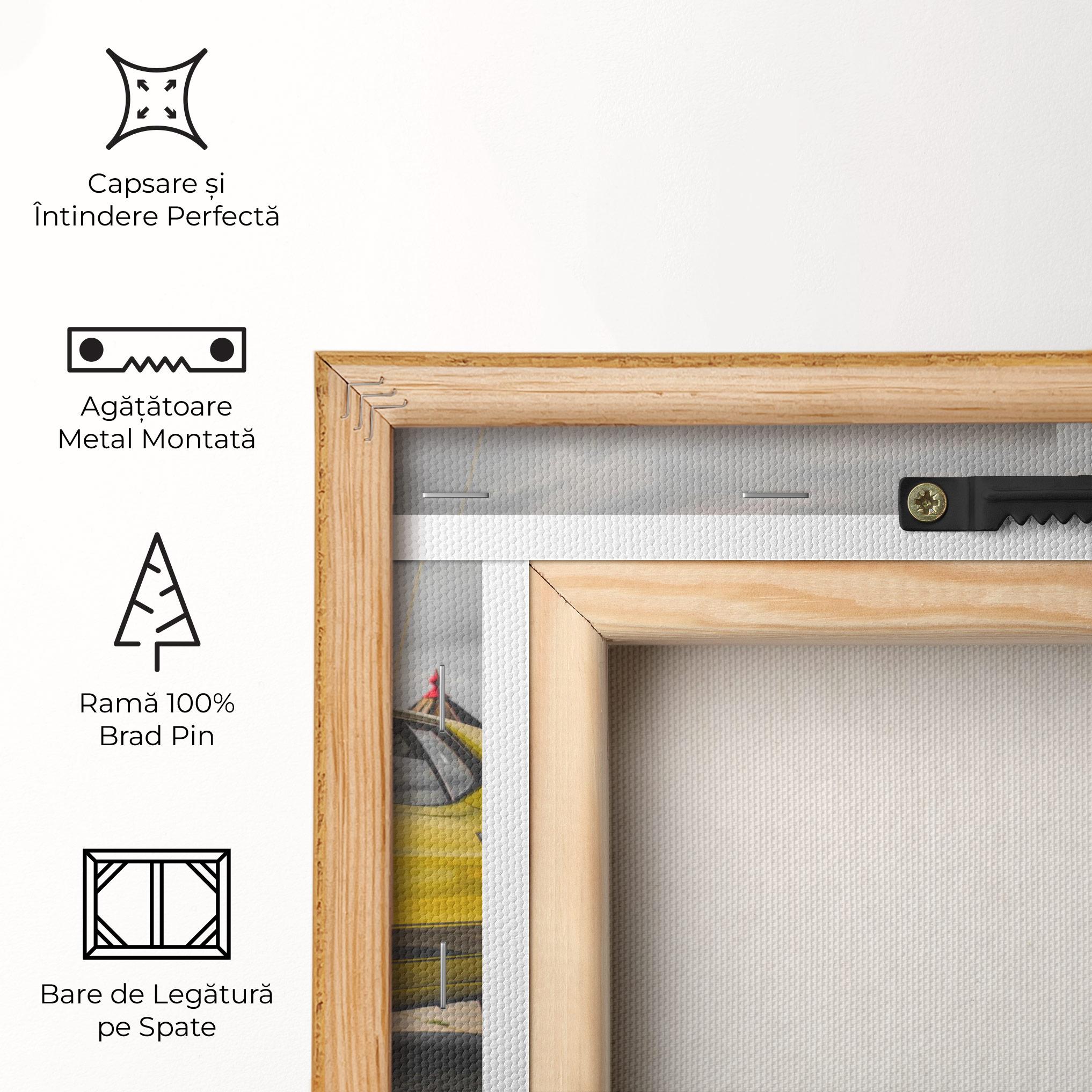 Tablou Canvas Vintage Yellow Car mockup 5