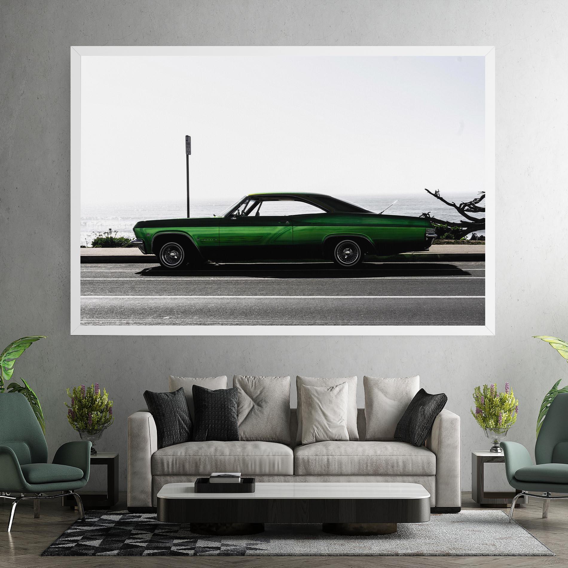 Tablou Canvas Nice Green Car mockup 7