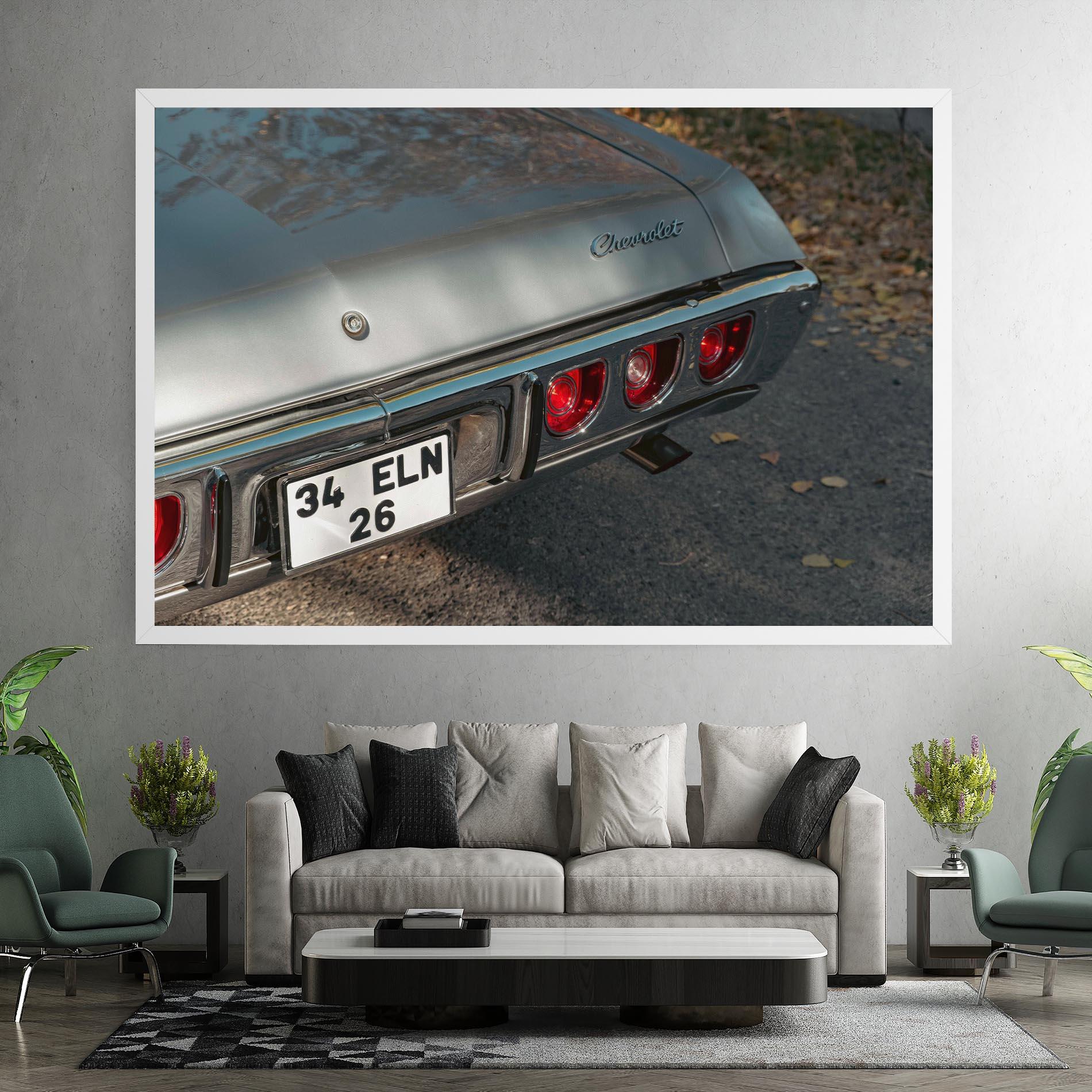 Tablou Canvas Old Grey Car mockup 7