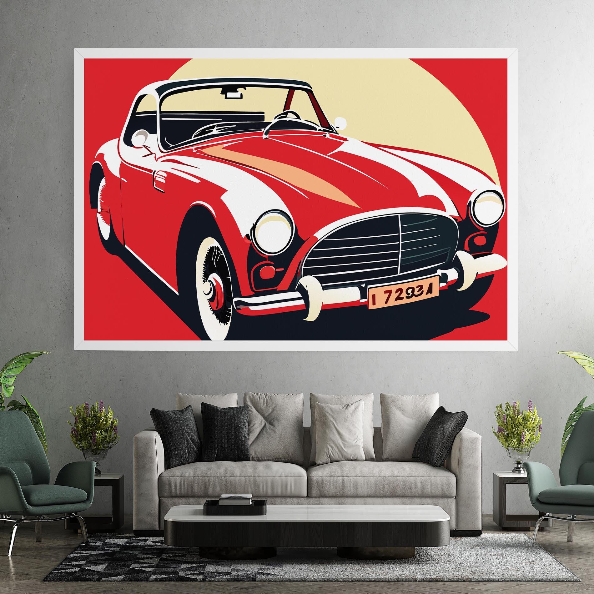 Tablou Canvas Red Vintage Car mockup 7