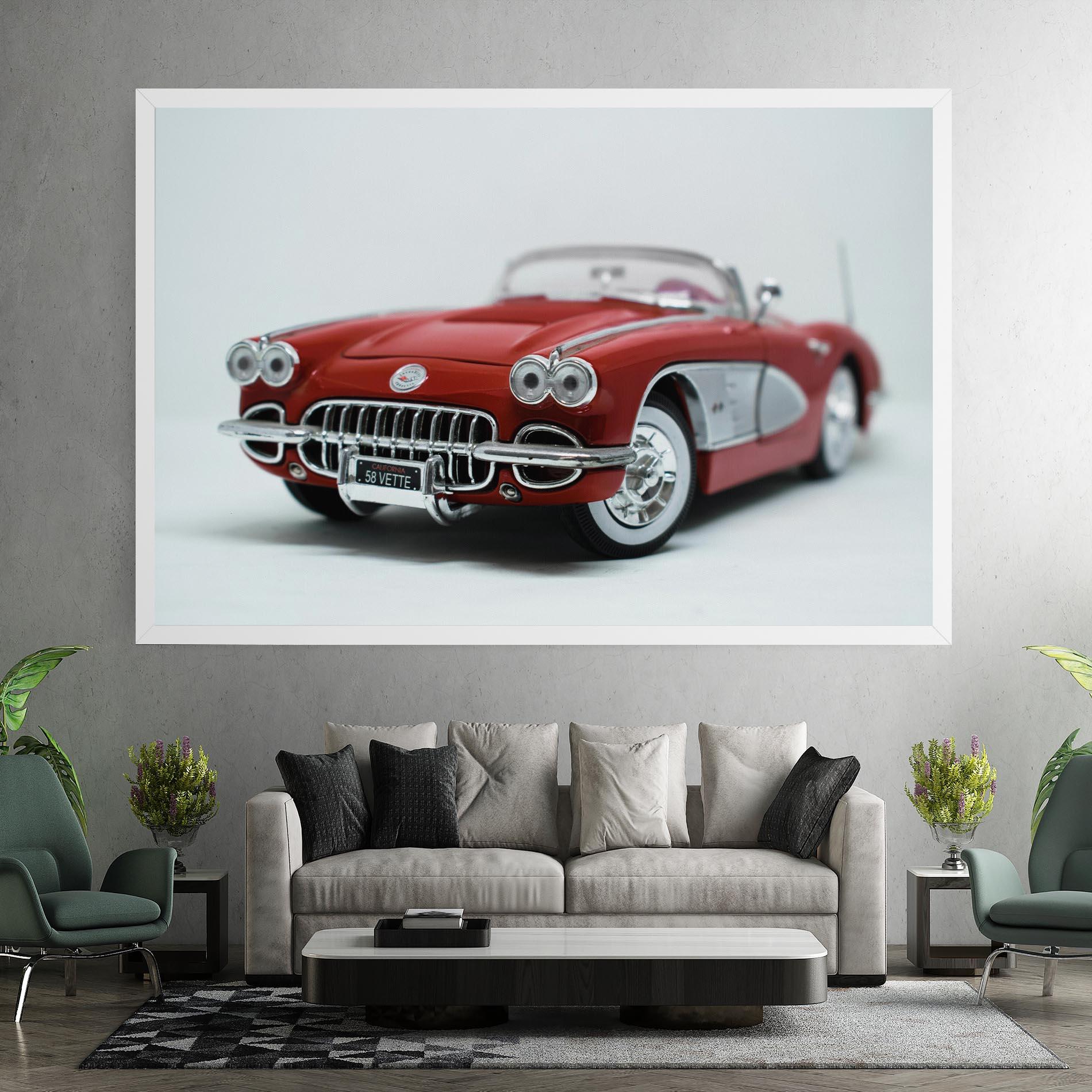 Tablou Canvas Vintage Red Car mockup 7